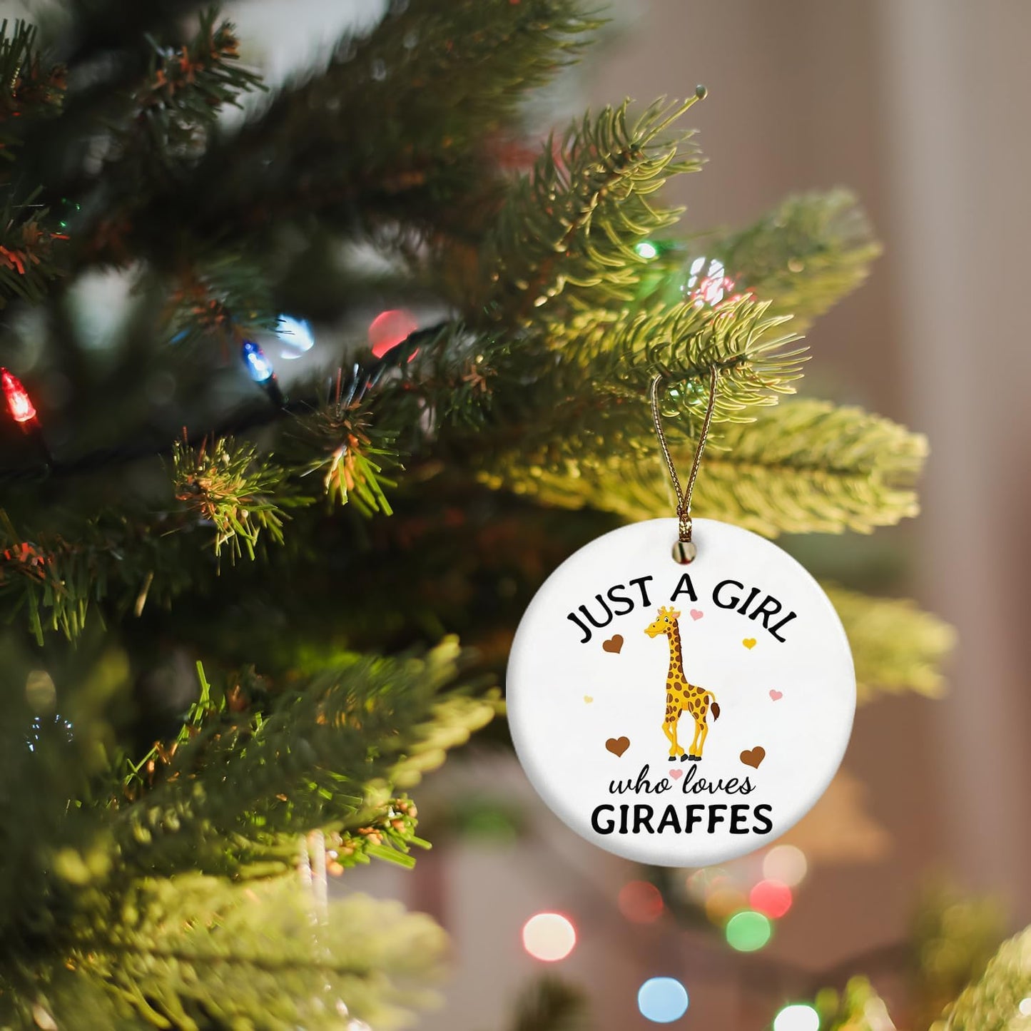 Giraffe Ornament, Giraffes Gifts for Girls Women, Just a Girl Who Loves Giraffes Ornament Keepsake Decorations