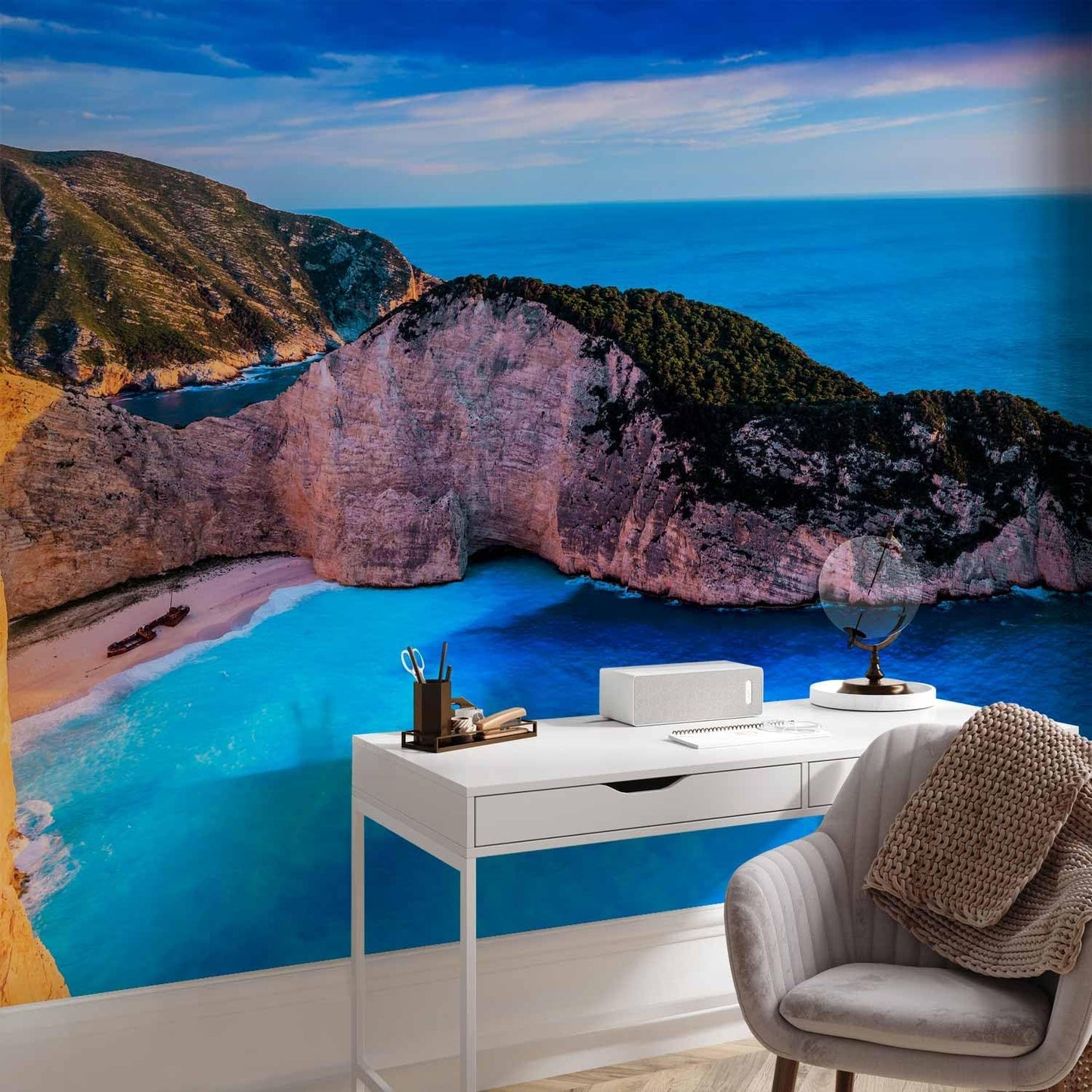 artgeist Premium Wall Mural Tropical Island 216x98 in - XXL Non-Woven Corner Wallpaper Fleece Angle Wall Decor Photo Print Picture Image Design Landscape Sea Beach Ocean c-A-0058-a-d