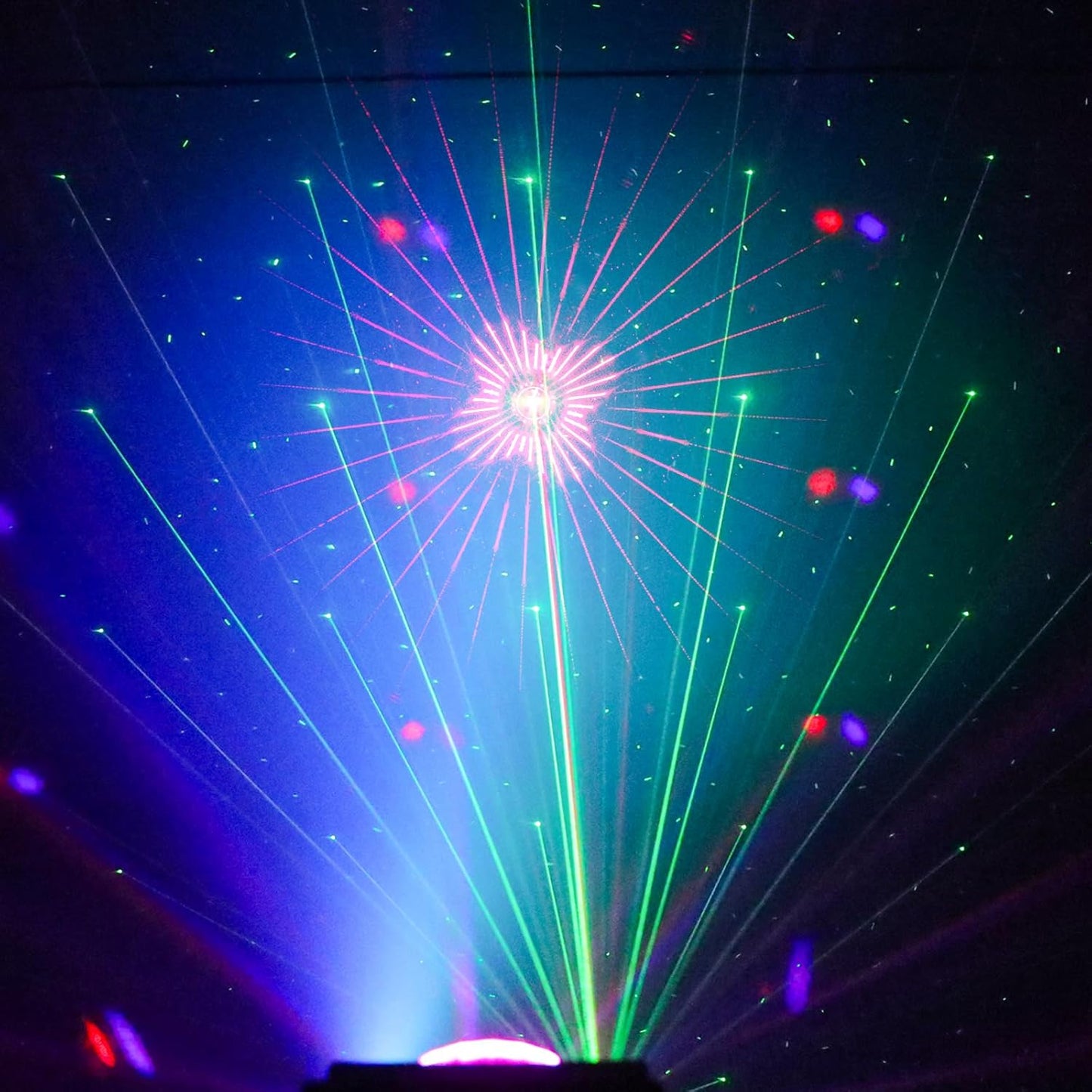 3-in-1 Disco Party Lights, LED DJ Rave Strobe Light, Sound Activated Remote Control Stage Light Projecter Dancing Lights for Wedding Birthday Christmas Holiday Music Show Dance (8.46“*4.52”*5.3“)