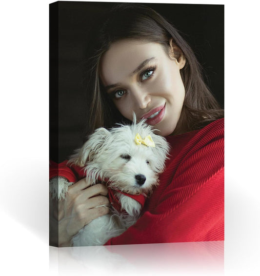 AIRUIXIO Custom Canvas Prints with Frame | Personalized Photo Canvas for Christmas Gifts | Ideal Family & Pet Wall Art Decor | Custom Canvas Wall Art 11x14Inch
