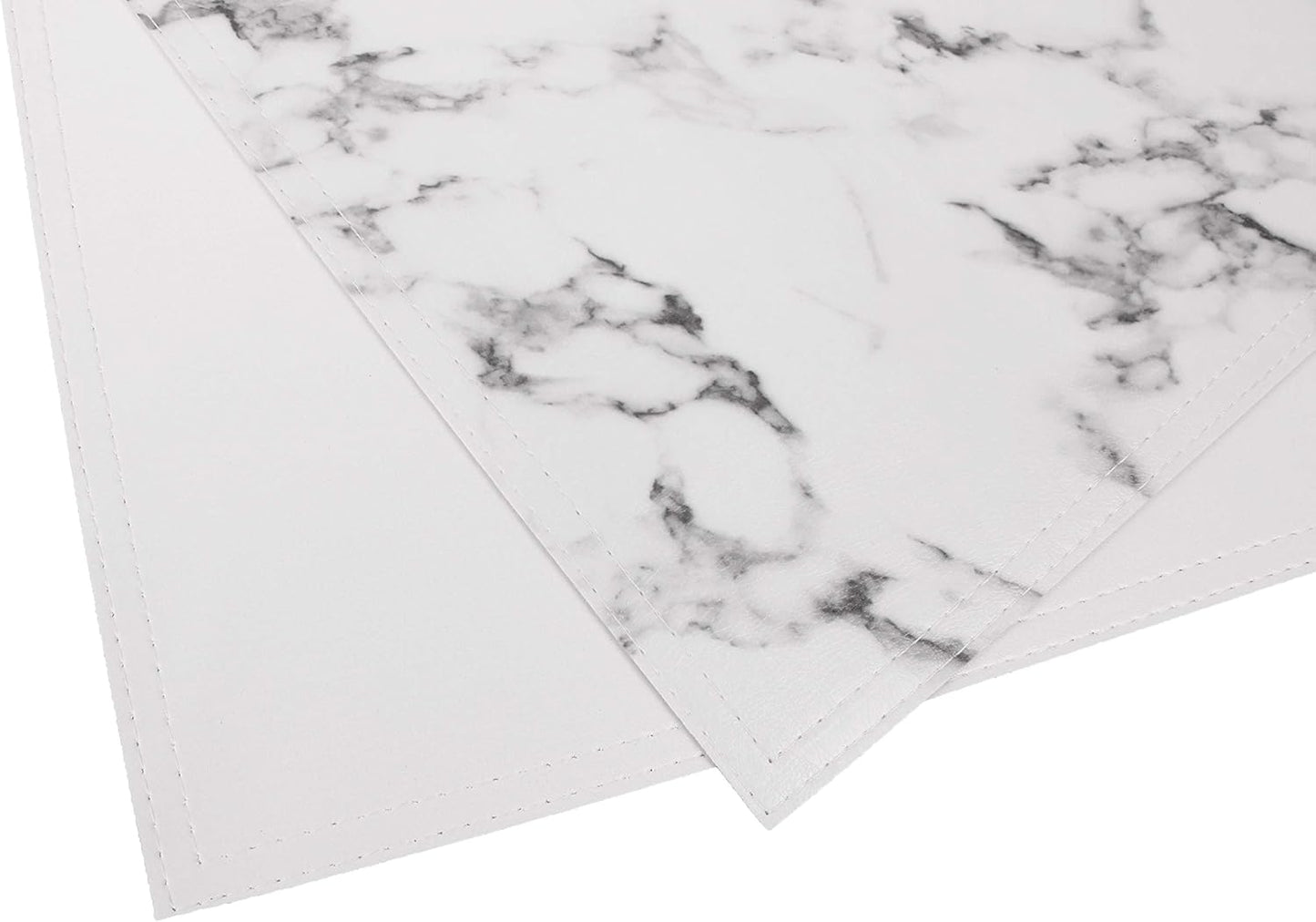 Marble Faux Leather PU Placemats, Set of 8, Easy to Clean, Heat & Stain Resistant for Conference Table,Dining Home Office Decor