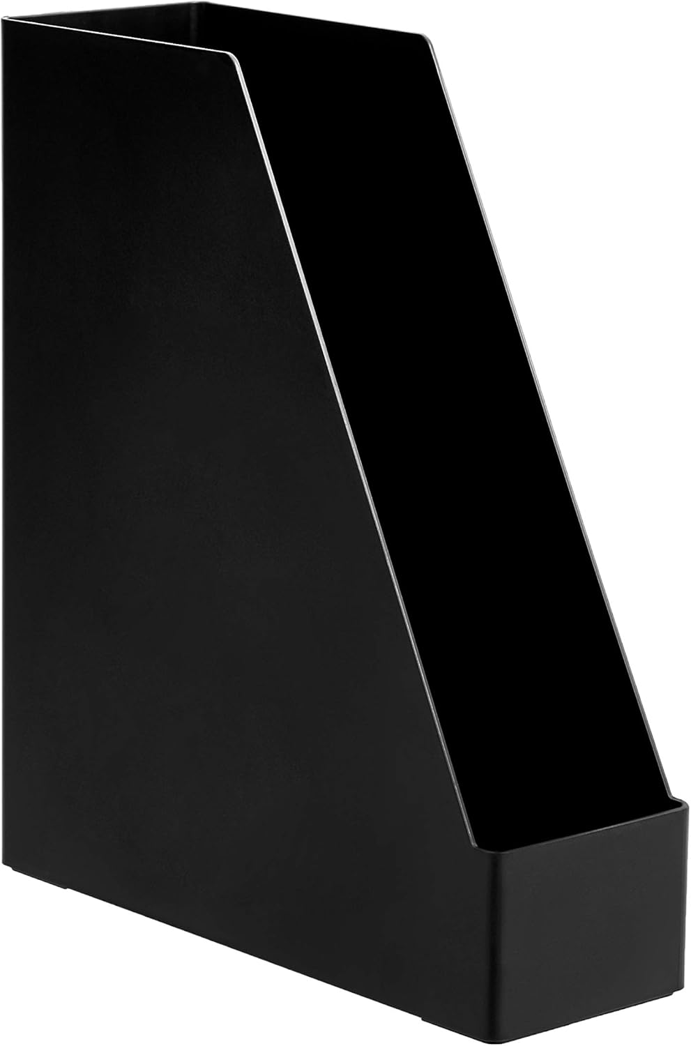 Amazon Basics Plastic Desk Organizer - Vertical Magazine and File Holder, Black, 12-Pack