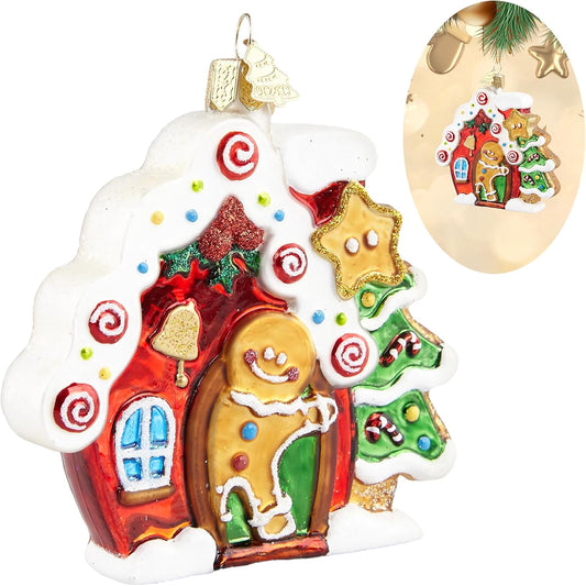 Gingerbread Christmas Ornaments for Tree,Hand-Blown Glass Ornament,Gingerbread Collection Figurine Hanging Ornaments,Christmas Tree Decorations for Gingerbread Lovers Holiday Birthday Party Gifts