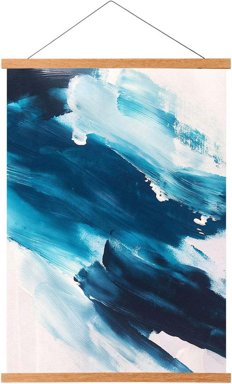 FALAMON Teak Wood Magnetic Poster Frame Hanger for Prints, Photos, Pictures, Maps, Scrolls, and Canvas Artwork