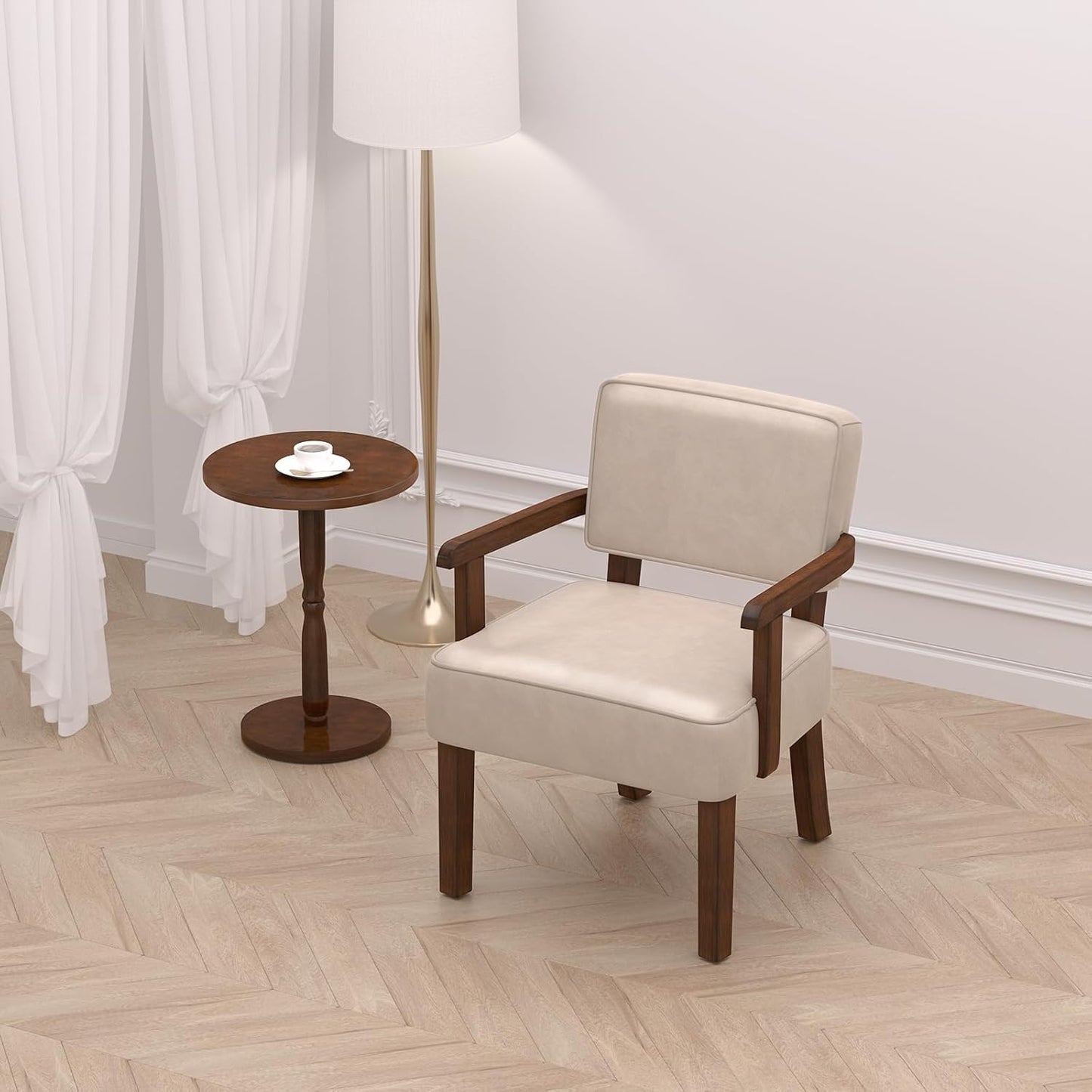 Accent Chair, PU Leather Chair for Living Room Oversized Armchair with Soft Seat and Armrests for Bedroom Dinning Reading Waiting Room (One Chair)