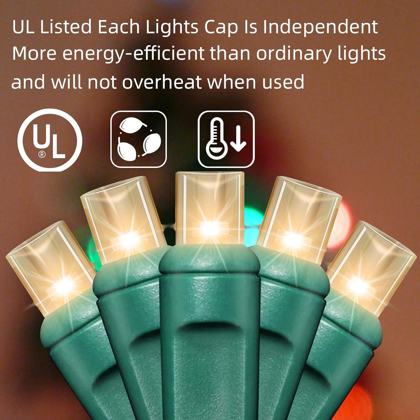 600LED (12pk of 50L) String Lights,LED Christmas Lights, 6" SPACING,Green Wire,Warm White