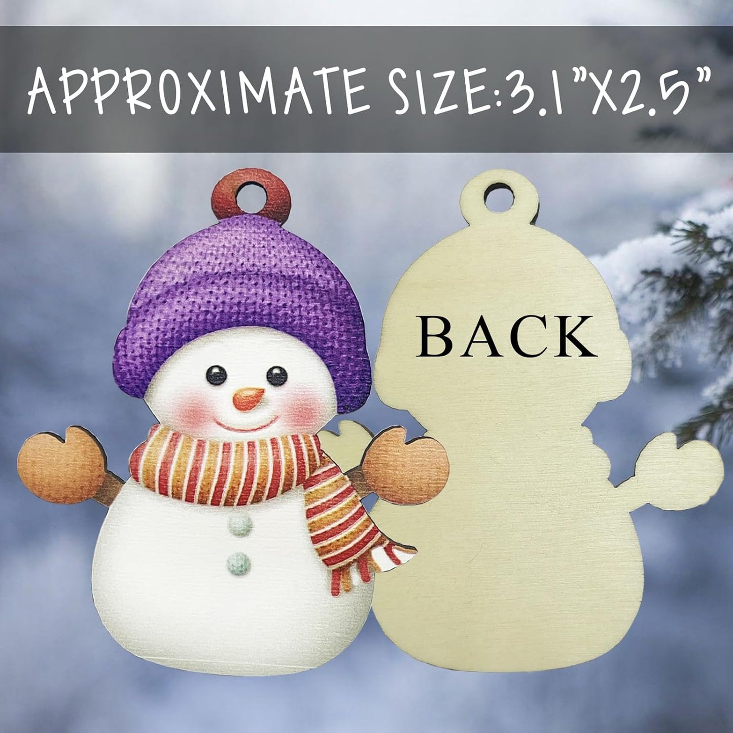2025 Personalized Christmas Ornaments Set of 8,Custom Christmas Snowman Ornaments Deorations for Xmas Tree,Customized Xmas Ornament Tree Deorations,Personalized Wooden Ornament Gifts