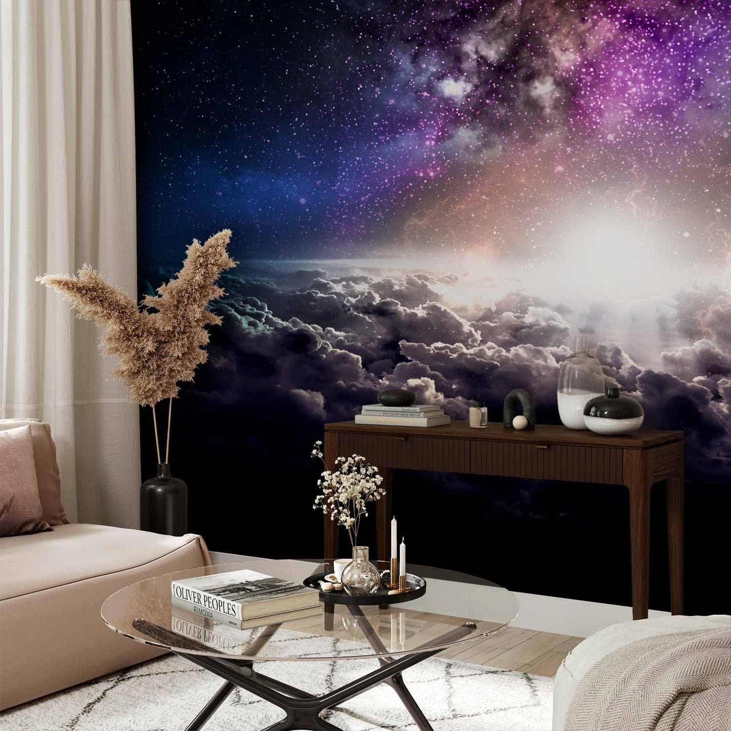artgeist Premium Wall Mural Galaxy 118x83 in - Non-Woven Wallpaper Fleece Wall Decor Photo Print Picture Image Design Home Mural Cosmos Sky Star Cloud Purple i-A-10009-a-a