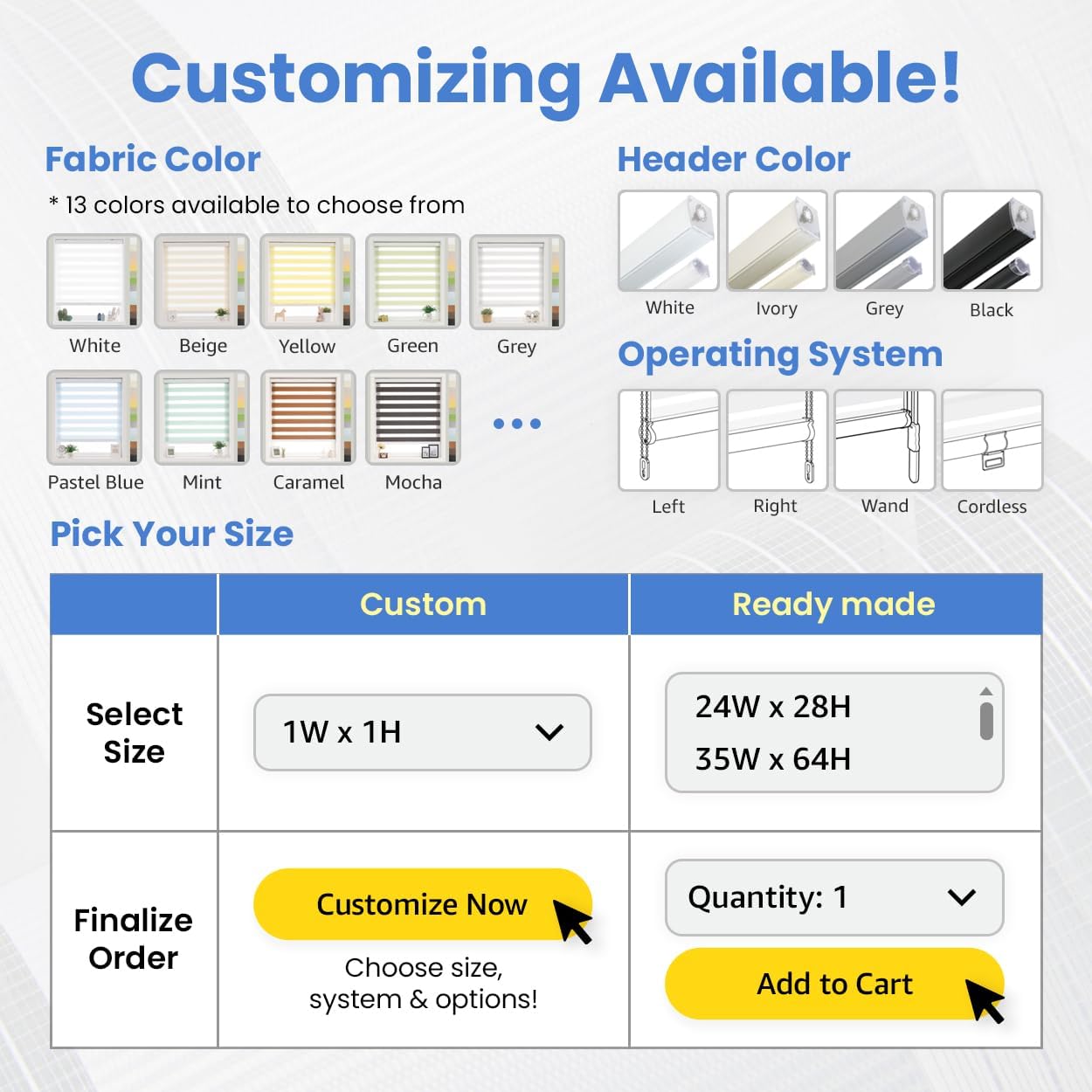 Foiresoft Standard Custom Zebra Roller Blinds for Windows [W10–105 x H10–115 Inch, Peach, Basic], Light Filtering Dual Layer Shades for Bedroom, Living Room, Office, 13 Colors