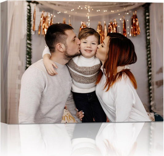 AbcCustomize Canvas Prints with Your Photos, Personalized Photo To Canvas Print for Bedroom, Living Room, Farmhouse Office Decor,Custom Canvas Wall Art for Gifts & Keepsakes, Ready to Hang