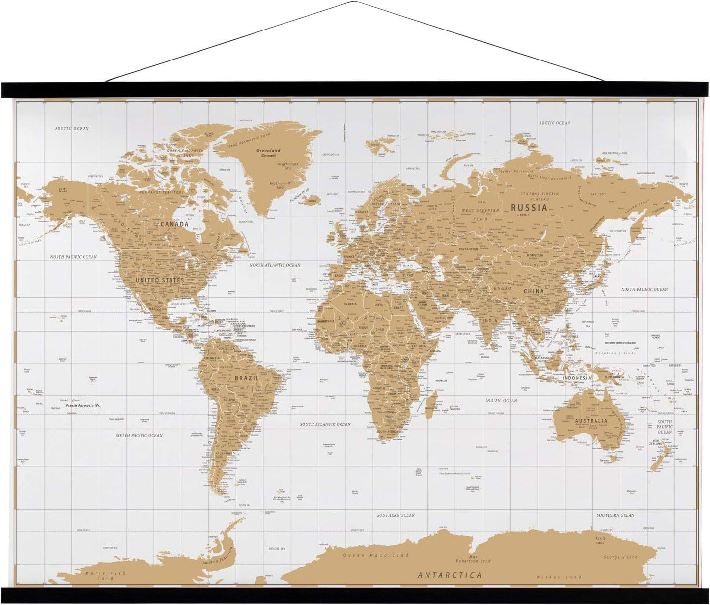 FALAMON Magnetic Poster Hanger Frame, 24x36 36x48 36x18 Teak Wood Magnet Poster Frame for Posters, Prints, Photos, Pictures, Maps, Scrolls, and Canvas Artwork(Black, 36")