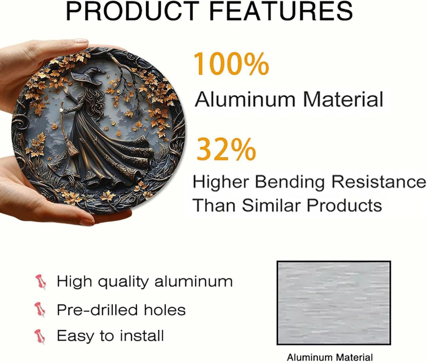 Fanyil/Olygee/Sherum/Shirem/Pubyfun/Glosrity/Libilin/Graddi/Solymody/Gowebs/Goredny/Vianys Witching Hour, Door Way Hanging Decor Halloween, 2D Wooden Round Witches Sign (B+C, 11.8")