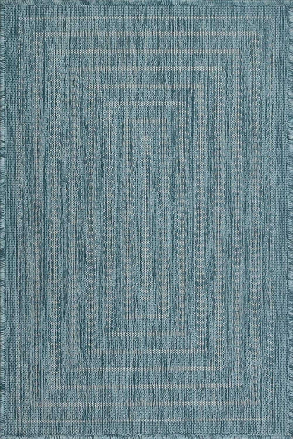 Adiva Rugs Outdoor Indoor Area Rug, Weather Resistant, Easy to Clean, Stain Resistant Floor Mat for Dining Room, Backyard, Deck, Patio (Aqua Weiss, 2' x 3')
