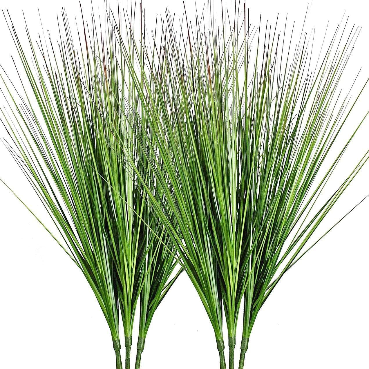 27" Artificial Plants Onion Grass Greenery Faux Fake Shrubs Plant Flowers Wheat Grass for House Home Indoor Outdoor Office Room Gardening Indoor Décor (12 Pack)