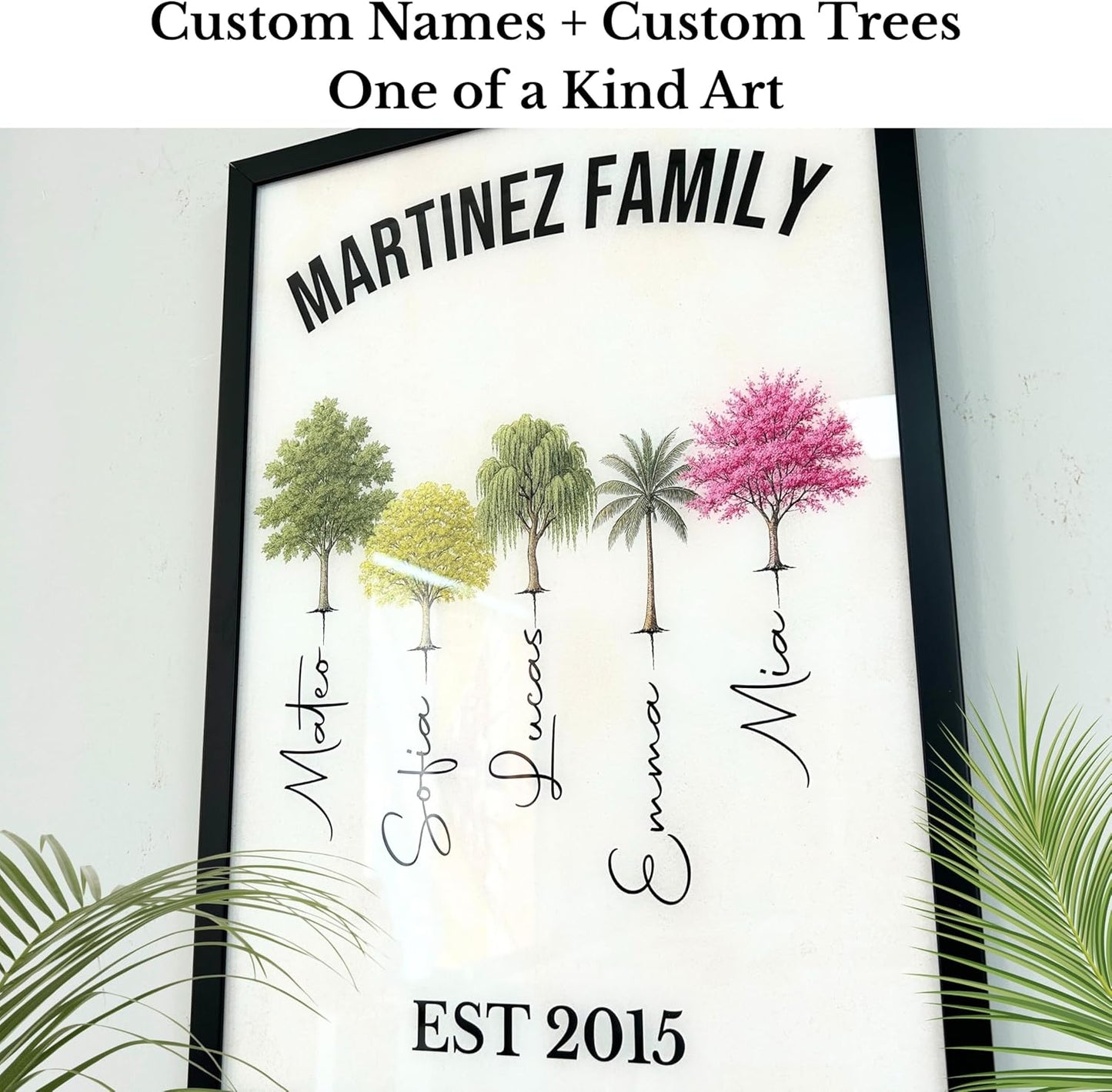 Family Tree Wall Art, Personalized Family Wall Decor, Custom Name Sign, Unique Gift for Grandparents, Housewarming Gift