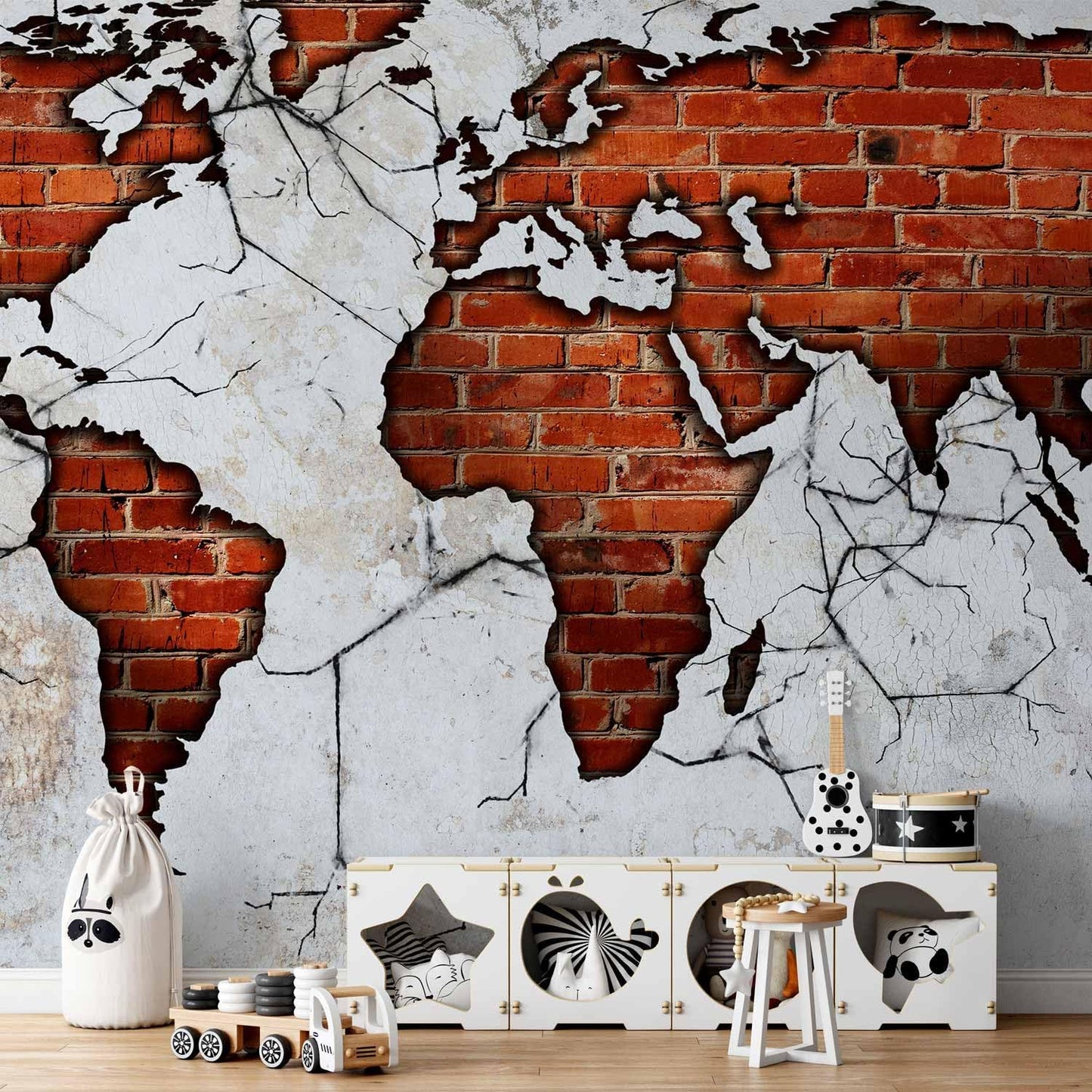 artgeist Wall Mural World Map 193x138 in - XXL Peel and Stick Self-Adhesive Wallpaper Removable Large Sticker Foil Wall Decor Print Picture Image Design Map of The World k-A-0495-a-a