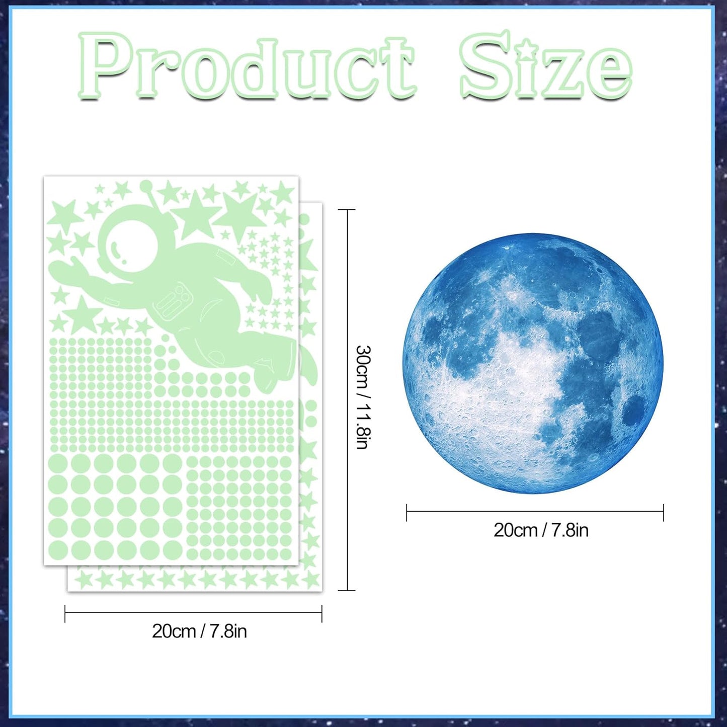 530 Glow in The Dark Stars Ceiling Stars Glow in The Dark Glow Moon and Space Wall Decals Astronaut Universe Galaxy Planet Wall Stickers Glowing Wall Stickers Kid Boys Living Room Decor