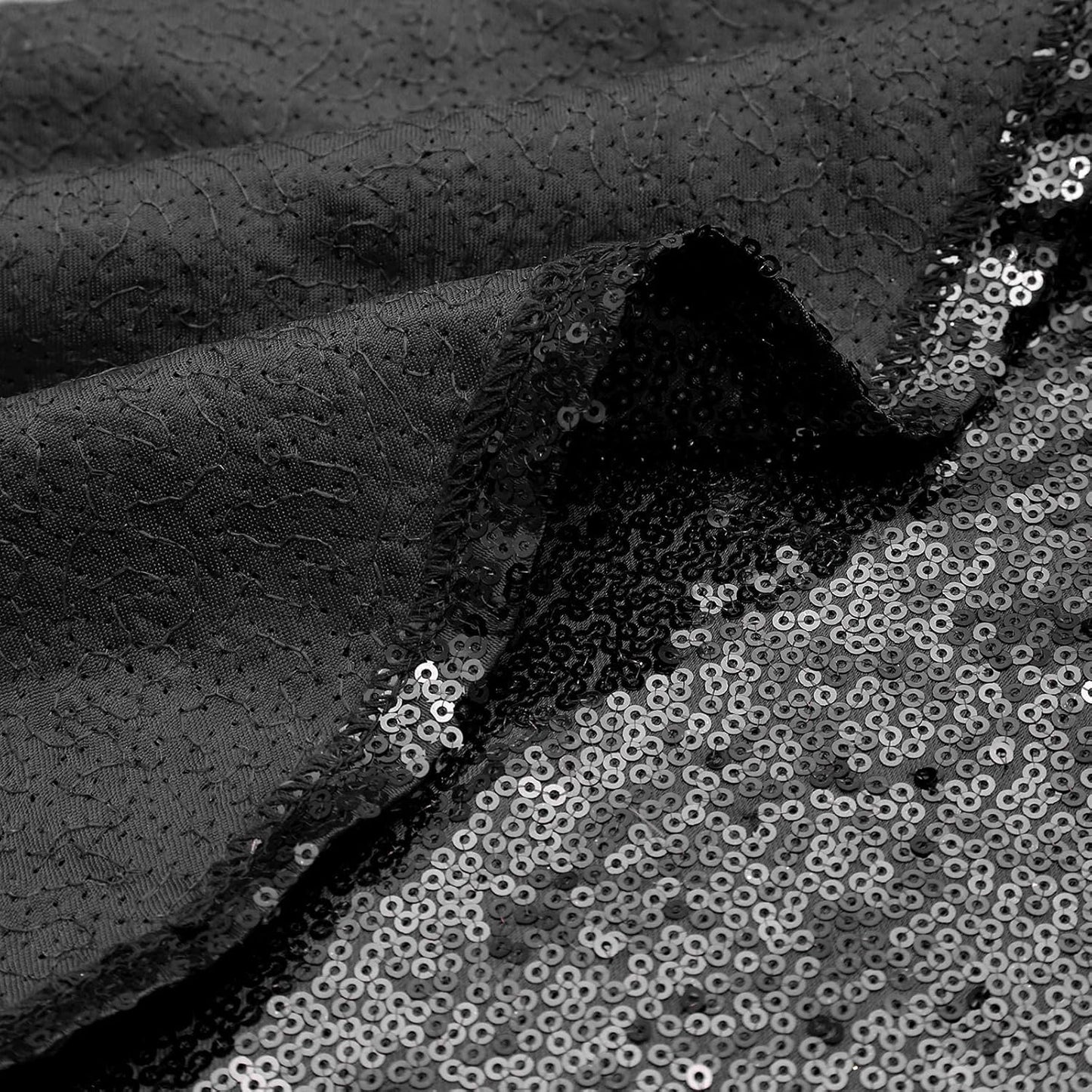 Glitter Black Tree Skirt 36 Inches Small Tree Skirt Sequin Fabric Xmas Tabletop Tree Christmas Halloween Party Ornaments