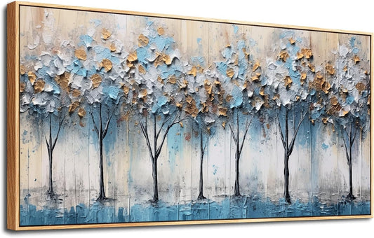 Abstract Trees Canvas Wall Decor For Living Room Wall Decorations For Bedroom Modern Office Wall Decorations Pictures Artwork Bathroom Canvas Art Prints Kitchen Home Decor Wood Framed 24" X 48"