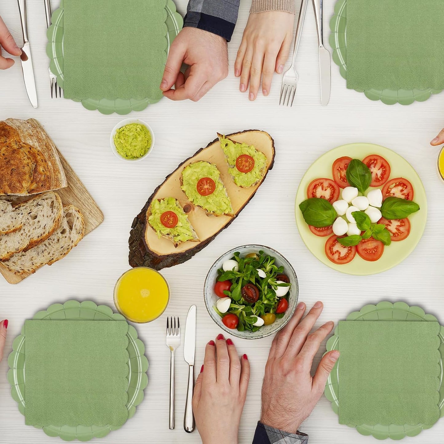 40 Pcs Party Dessert Plates and Napkins Sets Sage Green 9" Paper Plates and 6.5" Napkins Party Supplies Tableware Decoration For Birthday Picnic