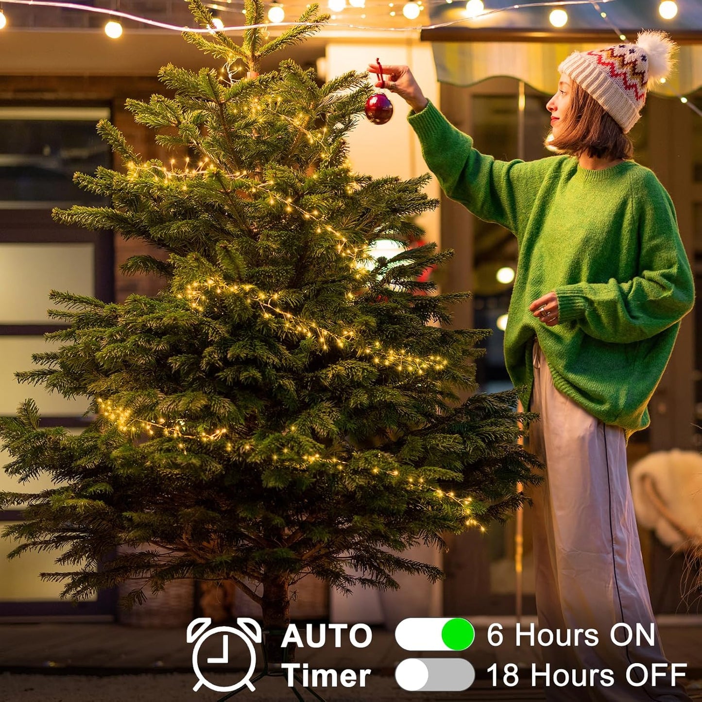 2 Pack Cluster Fairy Lights Battery Operated, Total 20Ft 400 LED Christmas String Lights with Timer 8 Modes Silver Wire Firecracker Fairy Lights for Garlands Tree Wedding Decoration (Warm White)