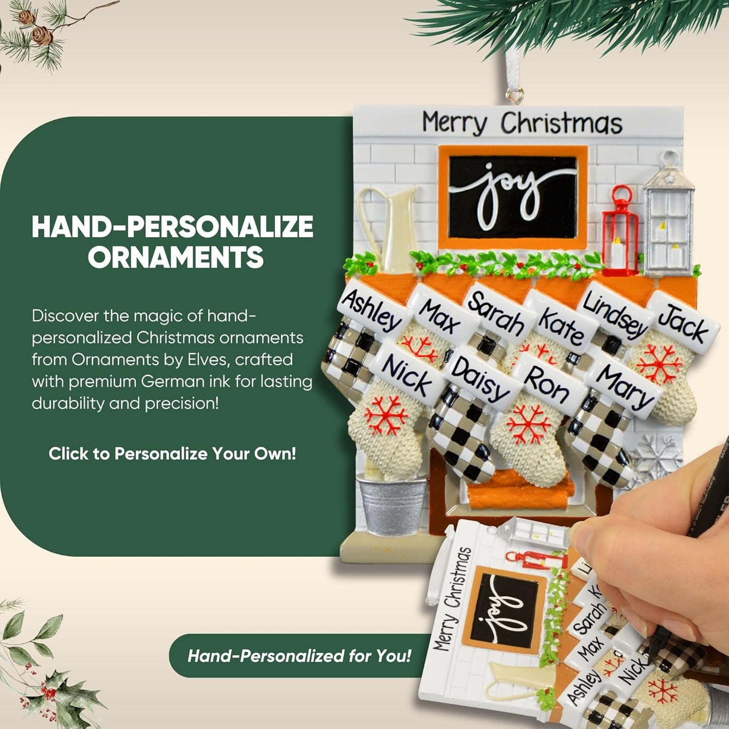 3D Peeking Family of 7 Ornament 2025 Personalized Family Christmas Ornaments 2025 | Staircase Personalized Tree Ornaments for Grandchildren, Siblings & Grandkids Xmas Tree with Gifts of Seven Ornament