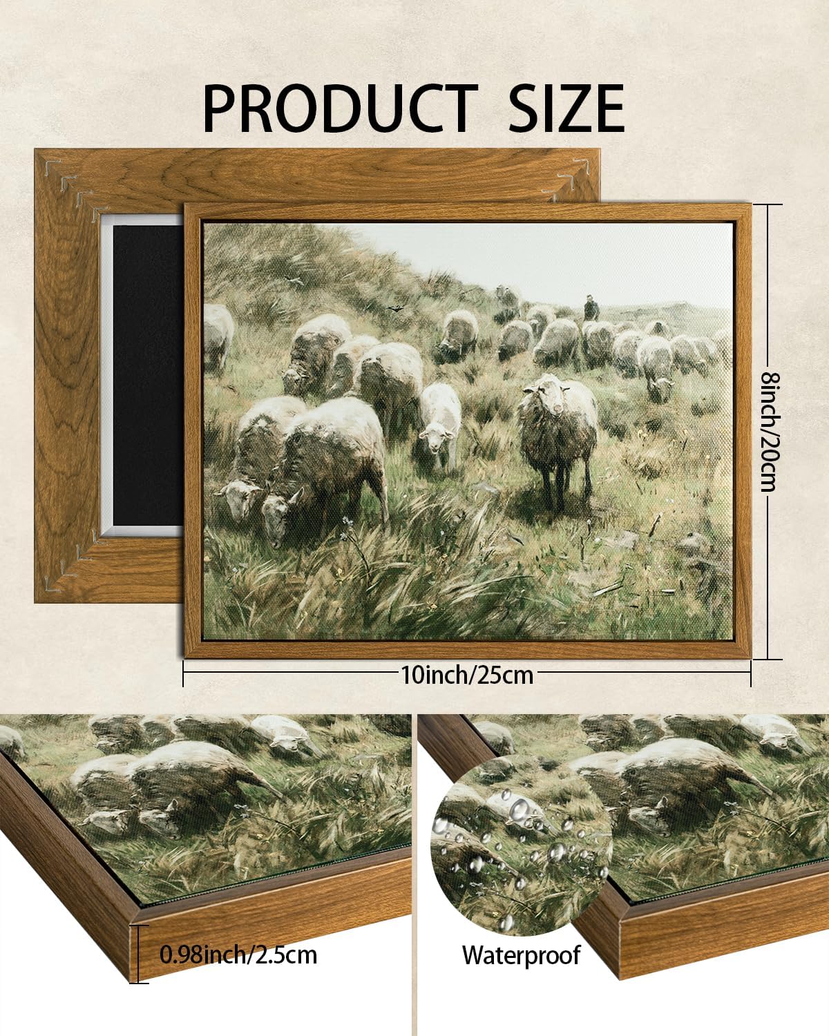 Framed Wall Art, Canvas Wall Art for Living Room Decor,Wall Decor Aesthetic, Country Nature Landscape Painting for Bedroom Bathroom Office Home Decor