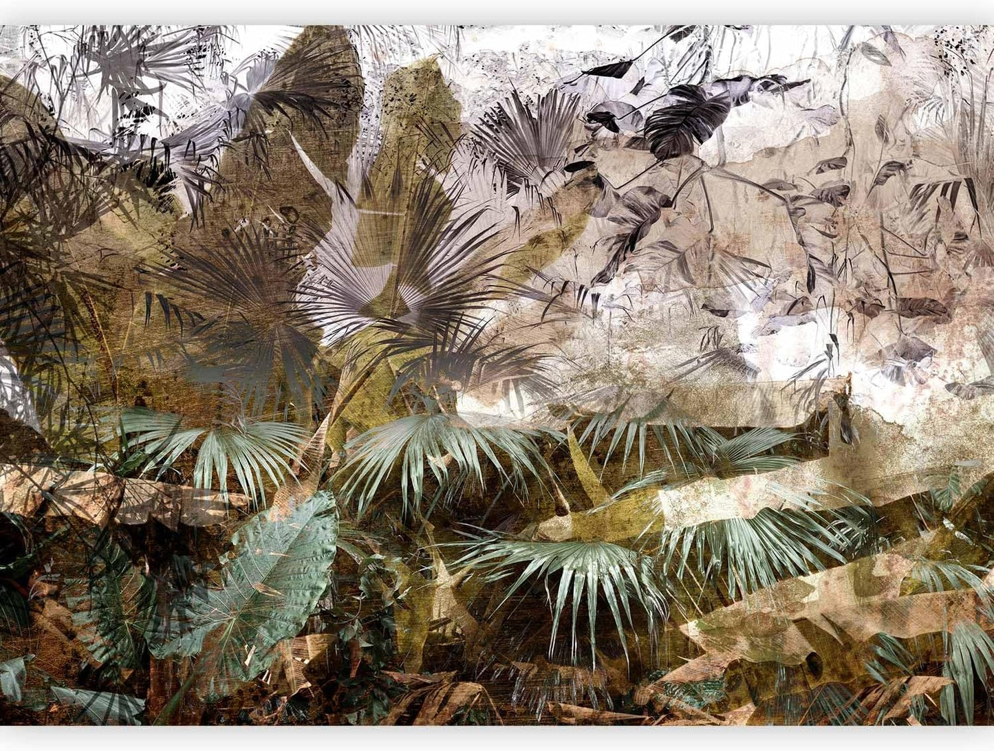 artgeist Wall Mural Tropical Leaves 154x110 in - XXL Peel and Stick Self-Adhesive Wallpaper Removable Large Sticker Foil Wall Decor Print Picture Design Jungle Nature Palm Green Leaves b-C-0789-a-a