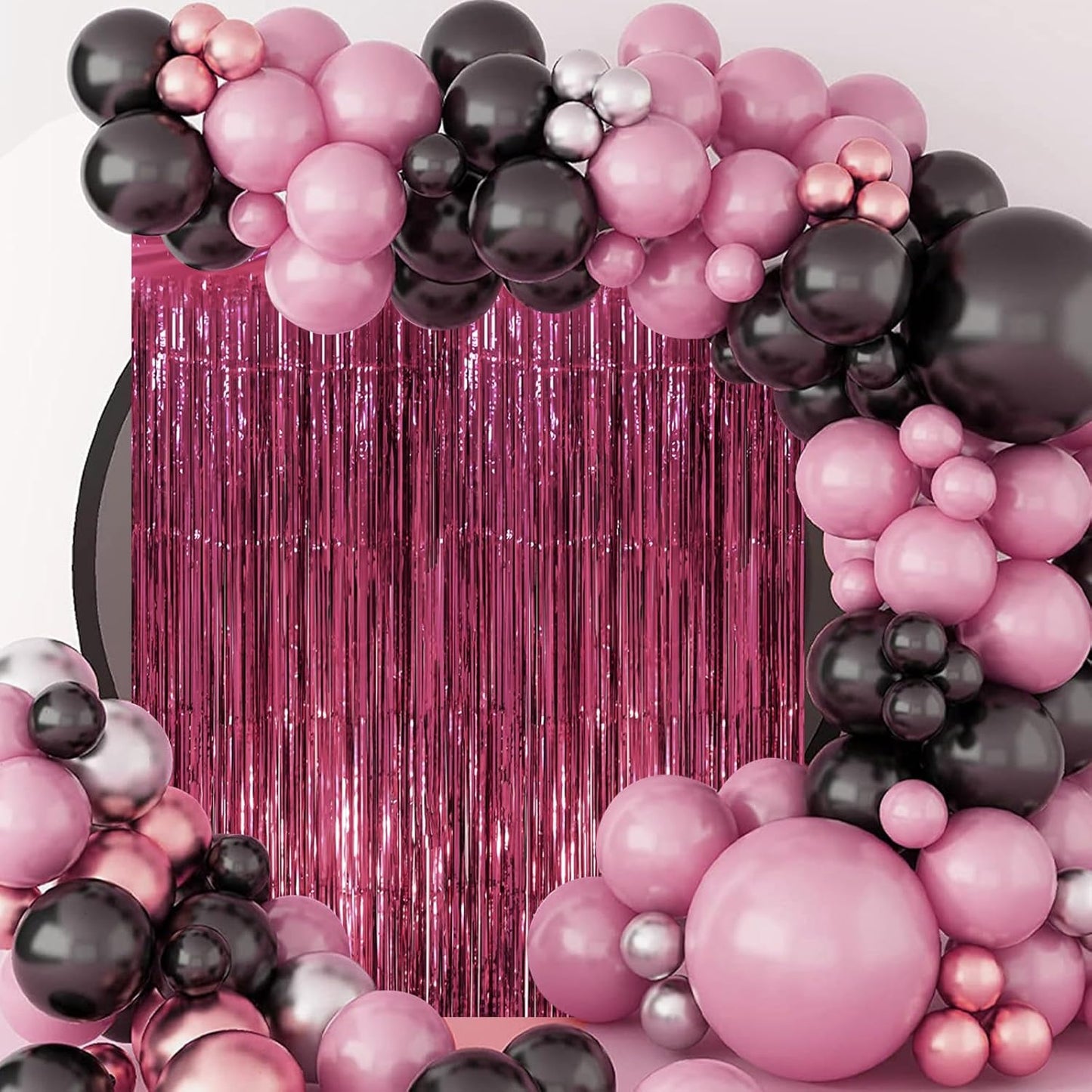 3 Pack 3.3 x 8.2 ft Burgundy Foil Fringe Backdrop Curtains, Tinsel Streamers Party Decorations, Fringe Backdrop, Door Shimmer for Graduation, 70s, 80s, 90s Party