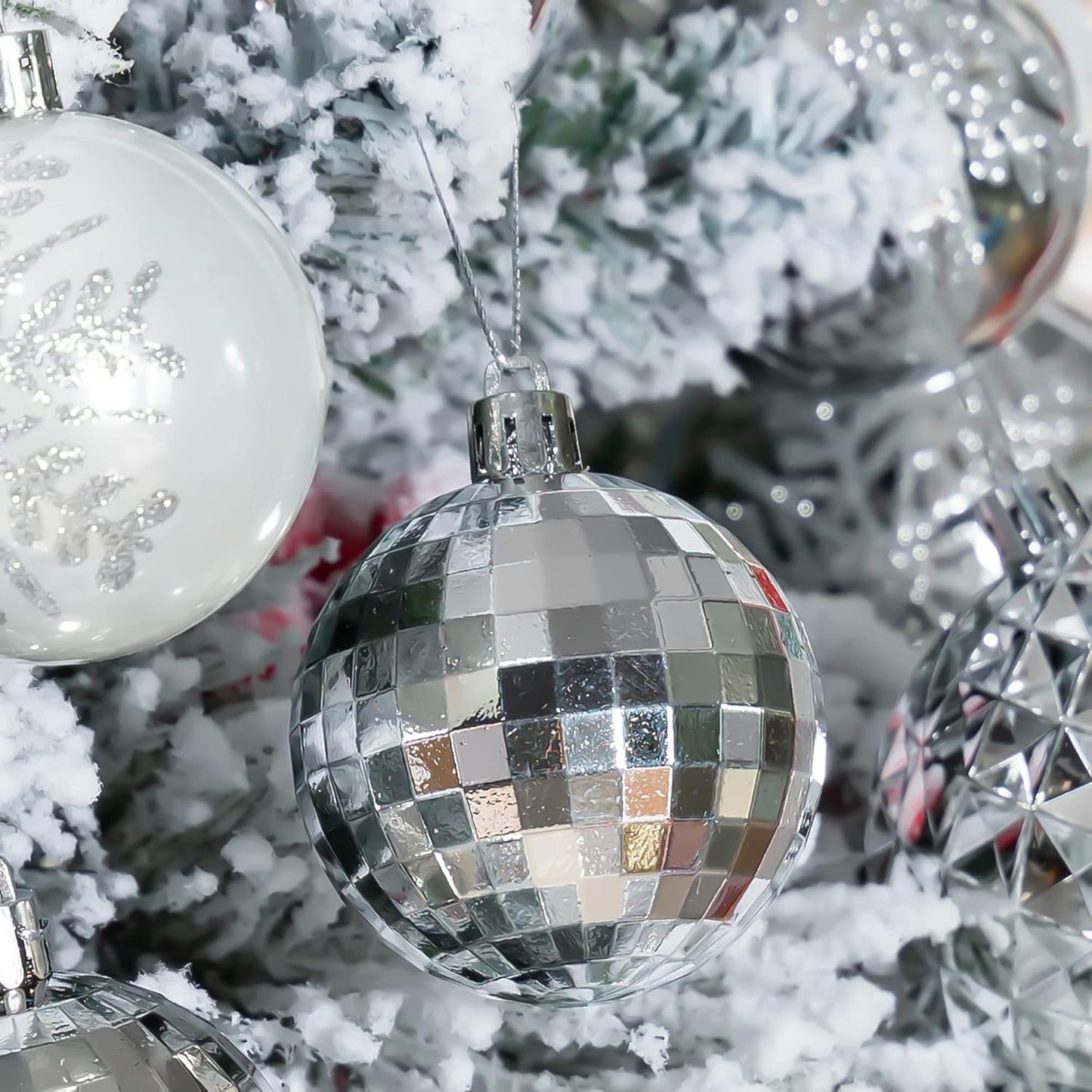 116Pcs Silver Christmas Ball Ornaments Set, Shatterproof Christmas Hanging Decoration Set with Gift Box, Assorted Decorative Baubles Set for Xmas Tree/Home/Wedding/Party/Holiday (Silver)