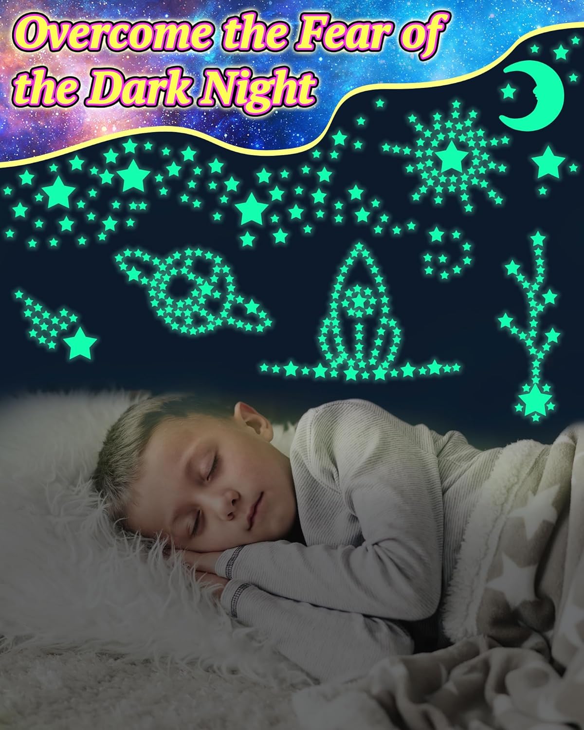 201 Pcs Glow in The Dark Stars Stickers for Ceiling, Toddler Stocking Stuffers Wall Room Decor Gifts, Luminous 3D Glowing Stars Easter Basket Stuffers for Kids Boys Girls