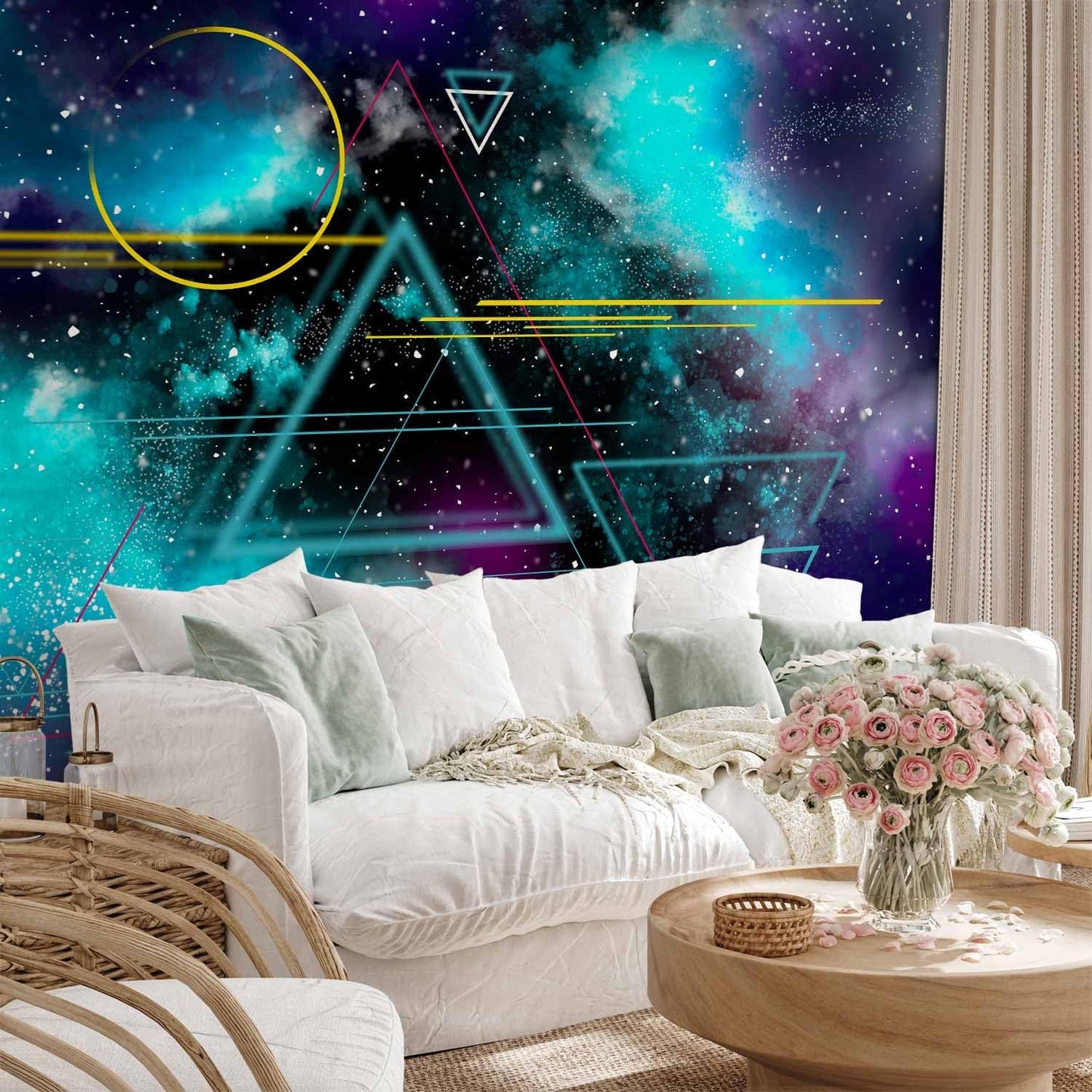 artgeist Wall Mural Galaxy 116x83 in - Peel and Stick Self-Adhesive Wallpaper Removable Large Sticker Foil Wall Decor Print Design Mural Cosmos Galaxy Cosmonaut Astronaut a-A-10328-a-a