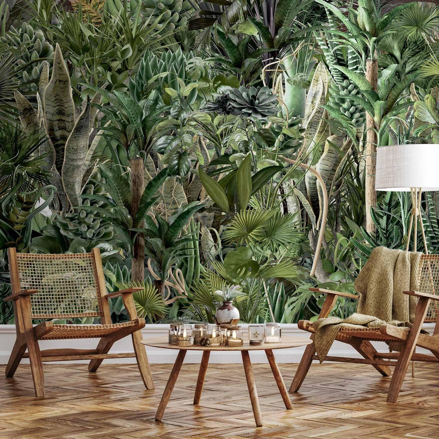 artgeist Wall Mural Leaves 154x110 in - XXL Peel and Stick Self-Adhesive Wallpaper Removable Large Sticker Foil Wall Decor Print Picture Image Design Plants Abstract Nature Botanical b-C-0858-a-a