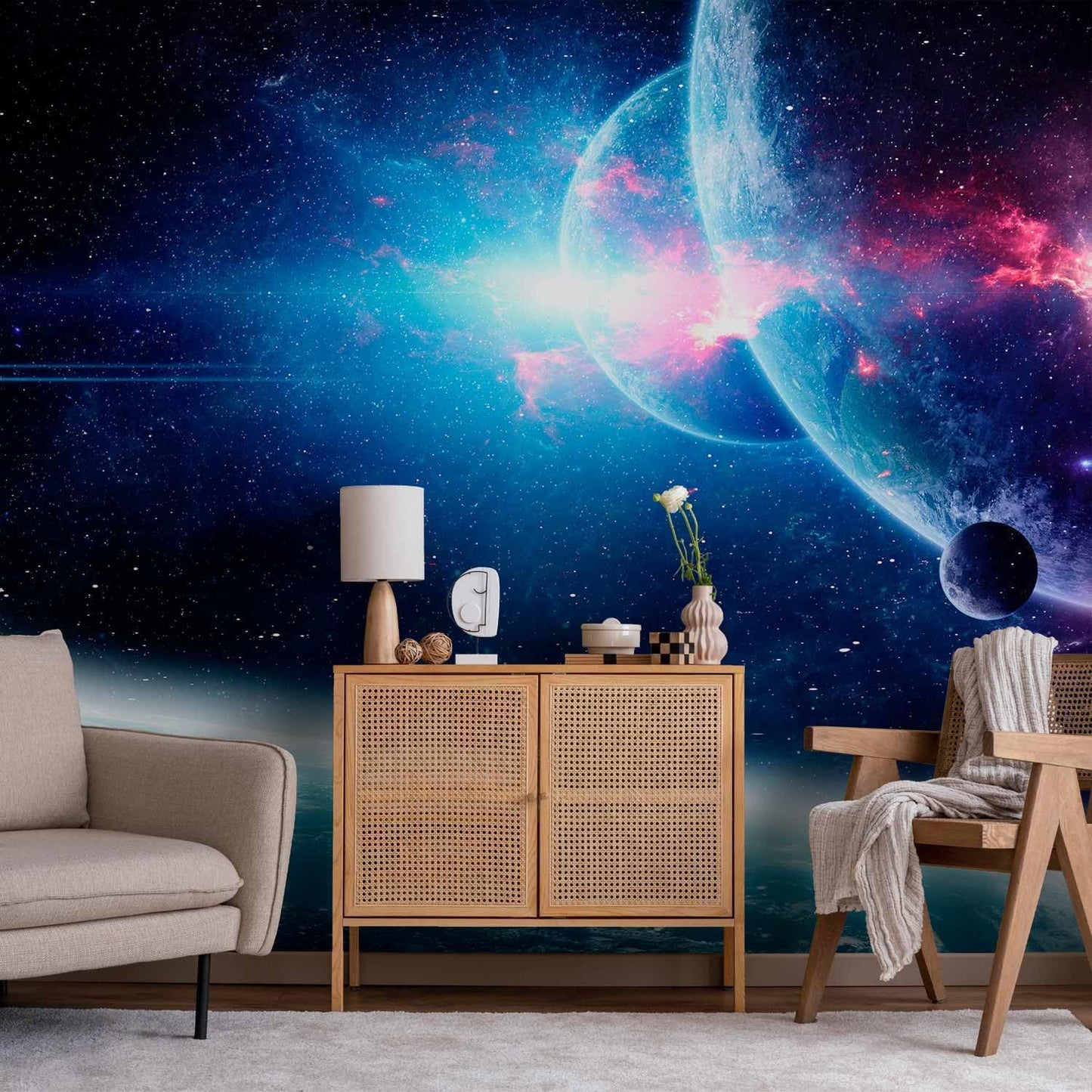 artgeist Wall Mural Cosmos Galaxy 79x55 in - XXL Non-Woven Wallpaper Fleece Wall Decor Photo Print Picture Image Design Stars Solar System Universe Space b-C-10047-a-a