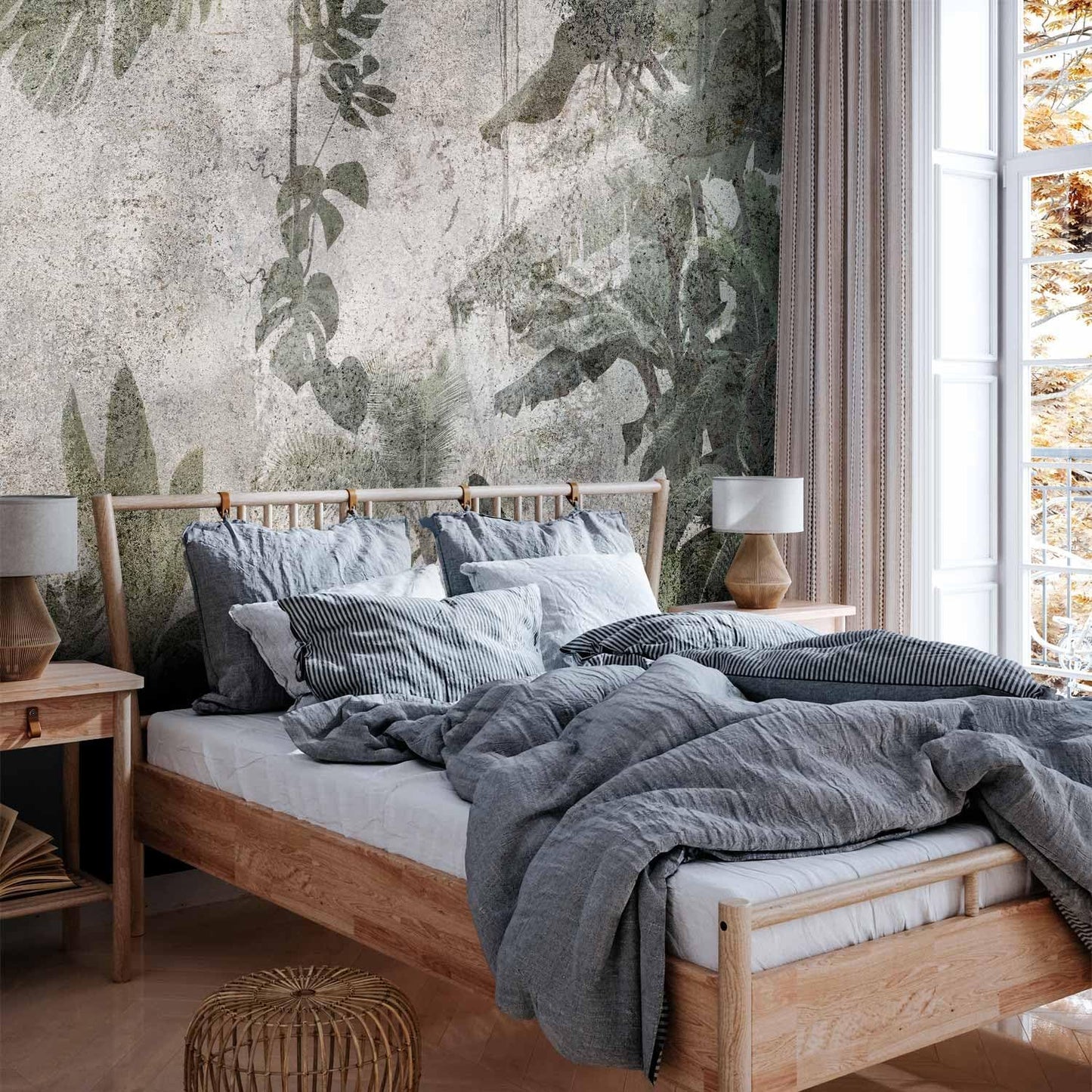 artgeist Premium Wall Mural Tropical Leaves 177x124 in - XXL Non-Woven Wallpaper Fleece Wall Decor Photo Print Picture Image Design Landscape Jungle Nature Monstera Palm Leaves b-C-0821-a-a