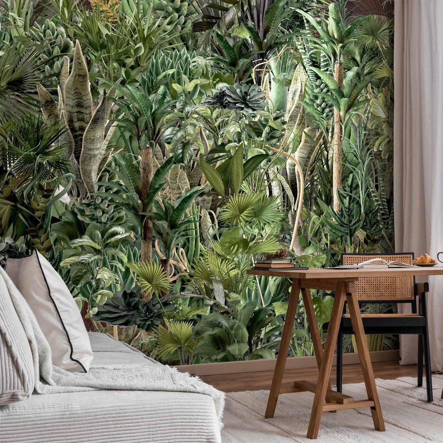 artgeist Wall Mural Leaves 135x101 in - XXL Peel and Stick Self-Adhesive Wallpaper Removable Large Sticker Foil Wall Decor Print Picture Image Design Plants Abstract Nature Botanical b-C-0858-a-a