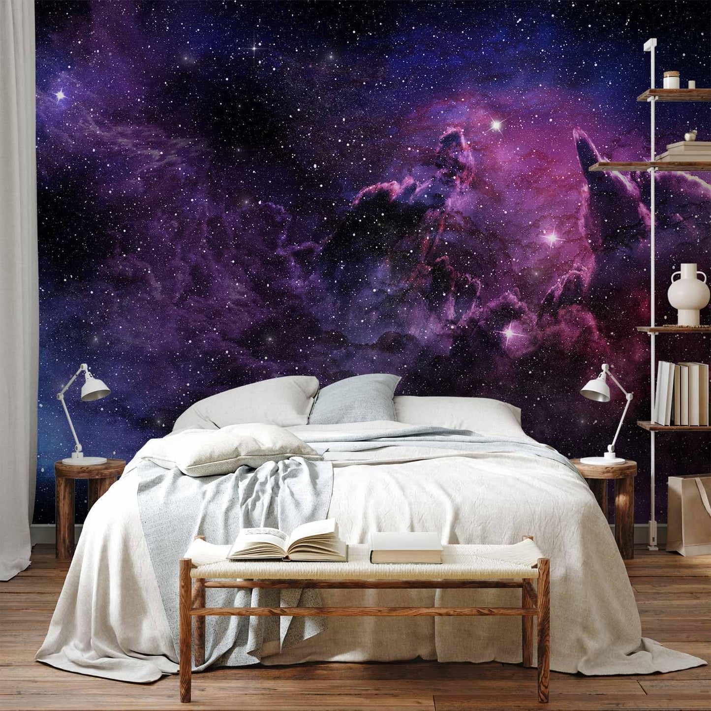 artgeist Wall Mural Cosmos Galaxy 96x69 in - Peel and Stick Self-Adhesive Wallpaper Removable Large Sticker Foil Wall Decor Print Picture Image Design a-C-0022-a-a
