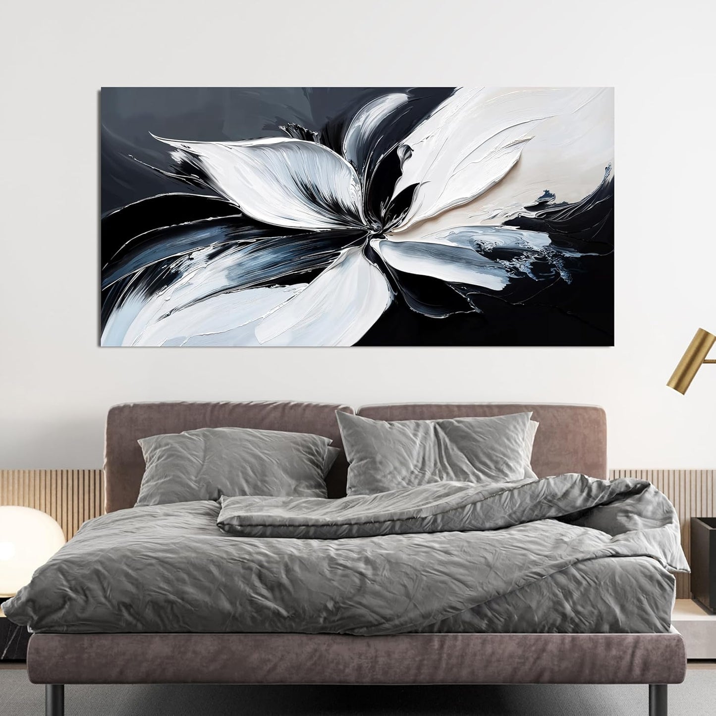 AIXMGSJS Canvas Abstract Wall Art Large Modern Black and White Wall Art Prints Abstract Canvas Art Wall Decor Wall Art for Living Room Artwork for Walls Home Office Decor 24" X 48"