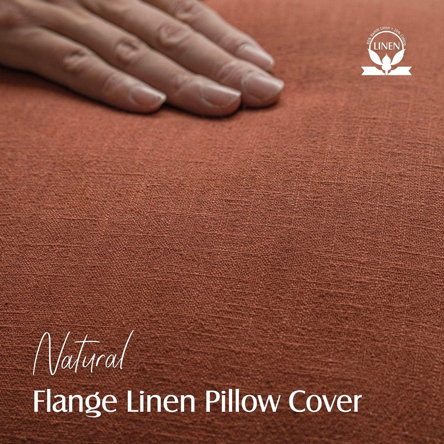 Foindtower Set of 2 Decorative Linen Fringe Throw Pillow Covers Farmhouse Cushion Cover with Tassels Soft Accent Pillowcase for Couch Chair Sofa Bed Living Room Home Decor,24×24 Inch,Fall Rust Orange