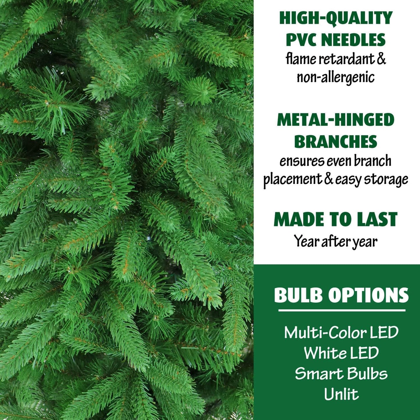 Fraser Hill Farm 9-Feet Unlit Carmel Pine Slim Green Artificial Christmas Tree, Realistic Foliage, Foldable for Easy Storage, Stand Included, Holiday Decor for Home, Office