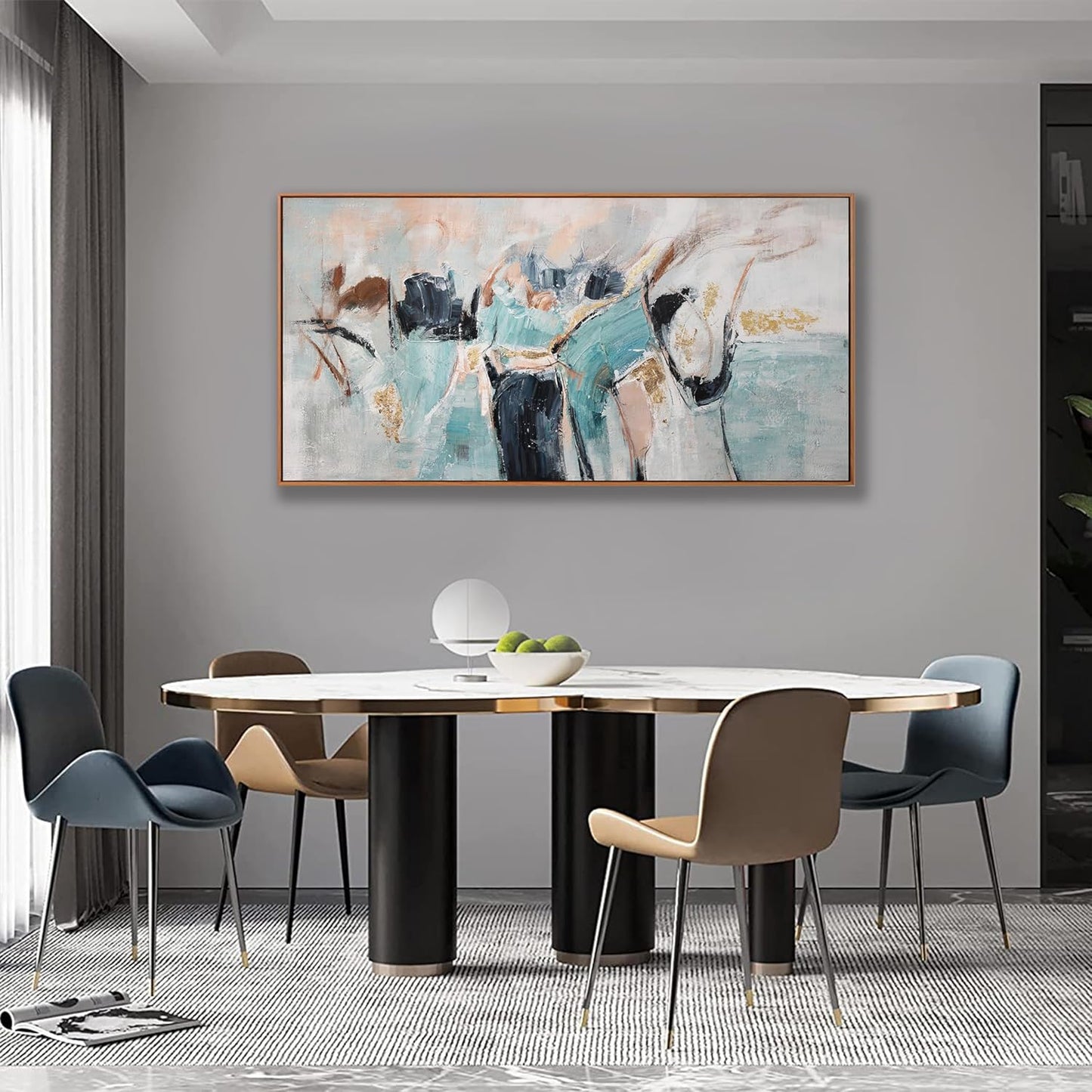 Framed Abstract Wall Art Decor Canvas Artwork Wall Decor Colorful Fantasy Graffiti Art Painting Art For Bedroom Living Room Dining Room Home Office Apartment Modern Abstract Artwork Decoration 20"x40"