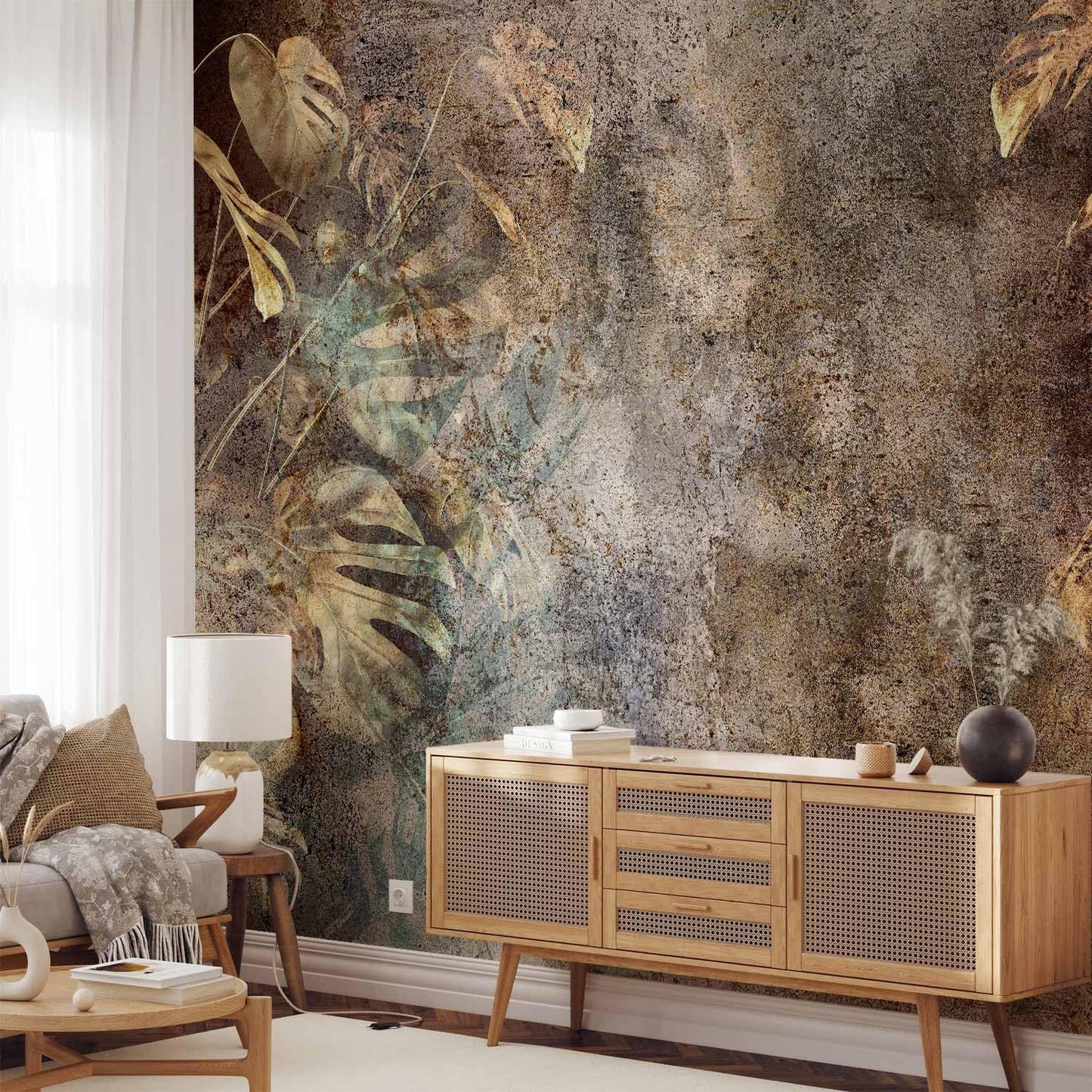 artgeist Wall Mural Monstera 157"x110"XXL Non-Woven Wallpaper Fleece Wall Decor Photo Print Picture Image Design Nature Botanical Abstract Plants b-C-0859-a-a