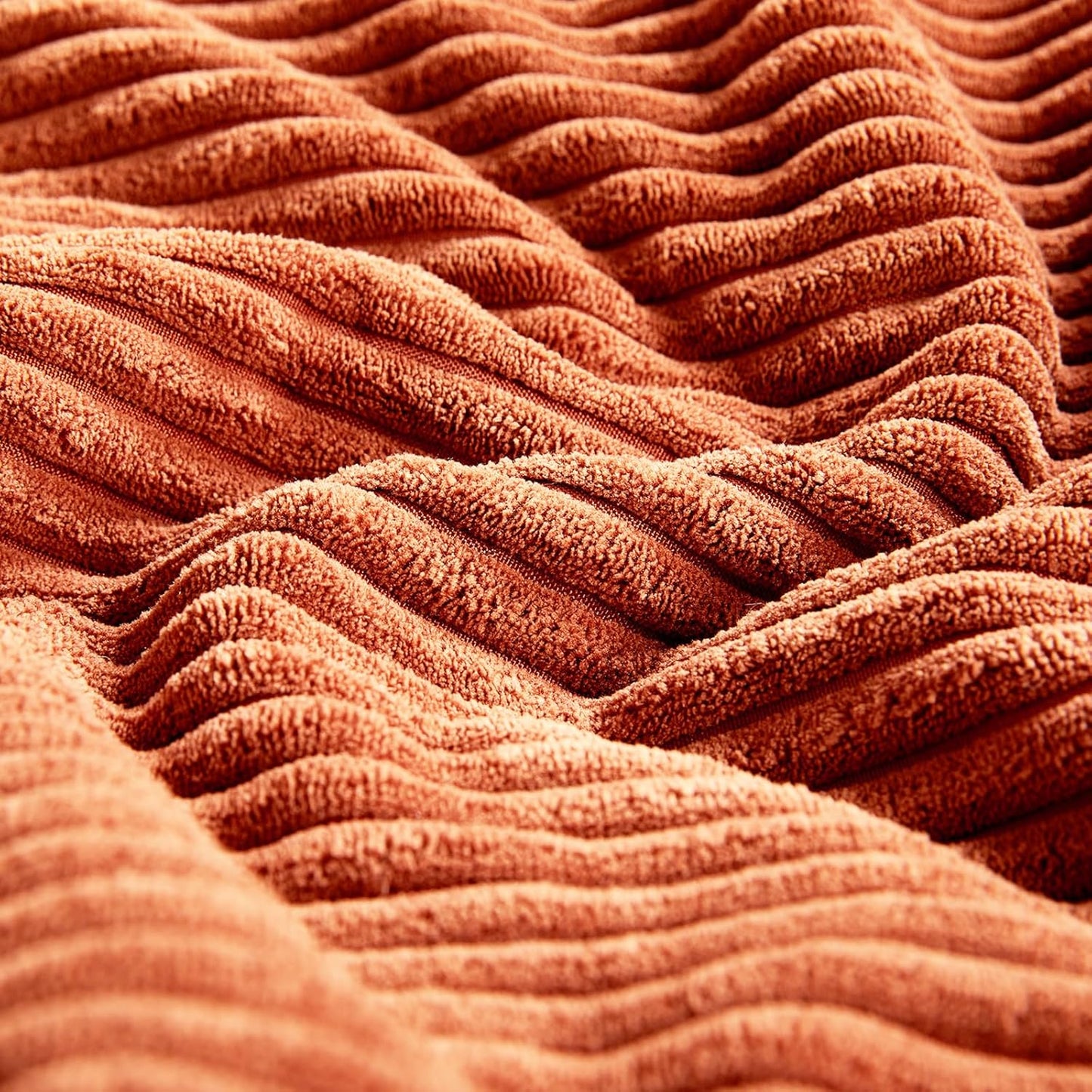 Fancy Homi Set of 2 Burnt Orange Lumbar Decorative Throw Pillow Covers 16x28 Inch for Living Room Couch Bed, Boho Farmhouse Fall Home Decor, Soft Corduroy Corss Patchwork Cushion Case 40x70 cm