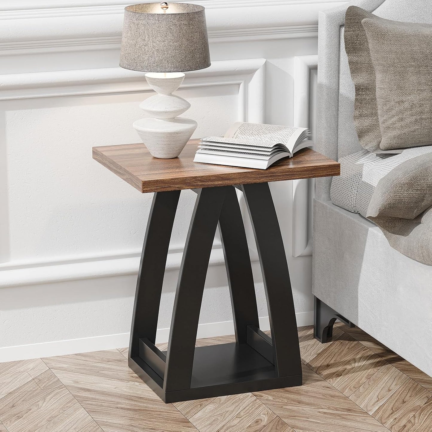 End Table, Side Table, Nightstand, Sofa Side Table with Shelf, Modern End Table for Living Room, Bedroom