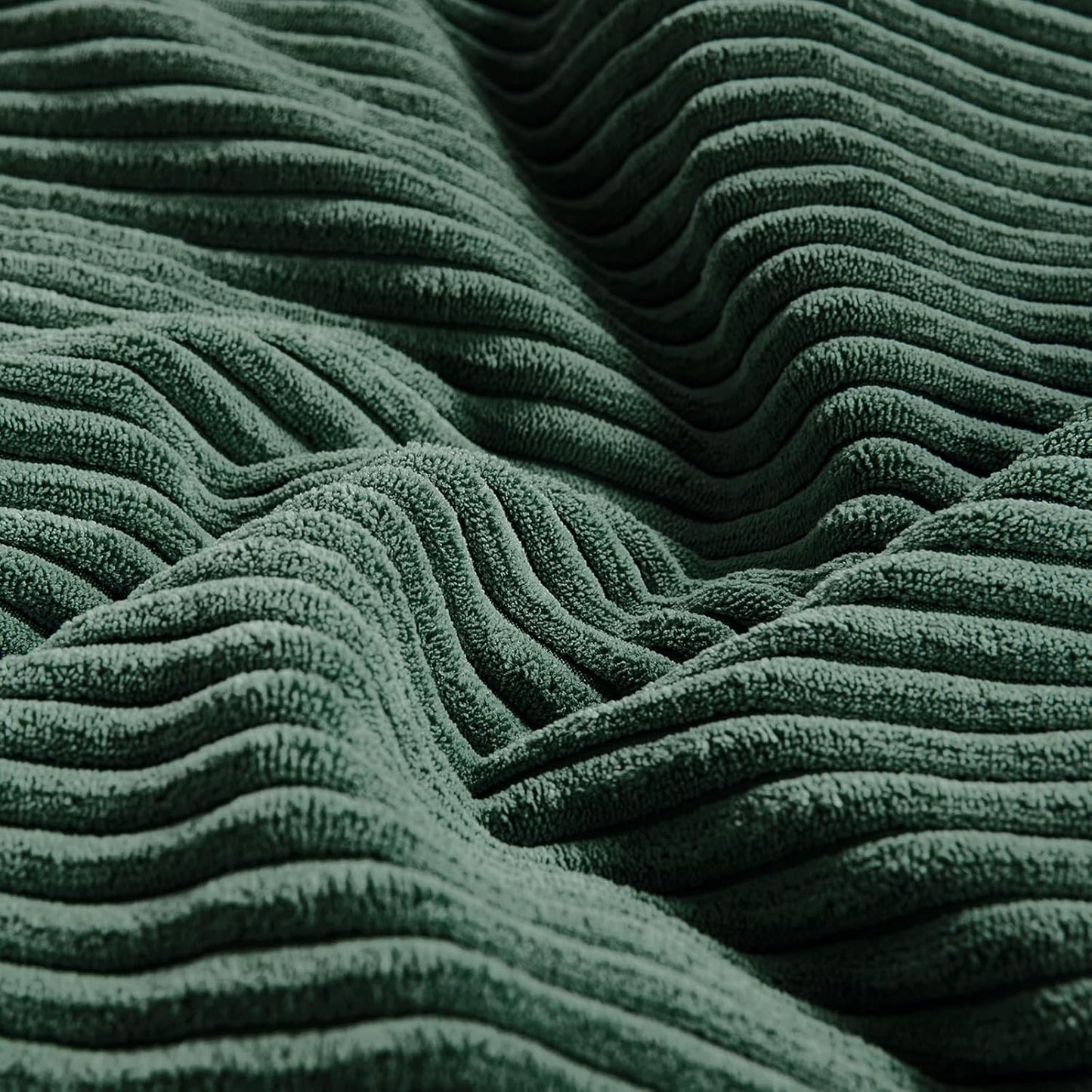 Fancy Homi Set of 2 Dark Green Lumbar Decorative Throw Pillow Covers 20x28 Inch for Living Room Couch Bed, Boho Farmhouse Forest Green Home Decor, Soft Corduroy Corss Patchwork Cushion Case