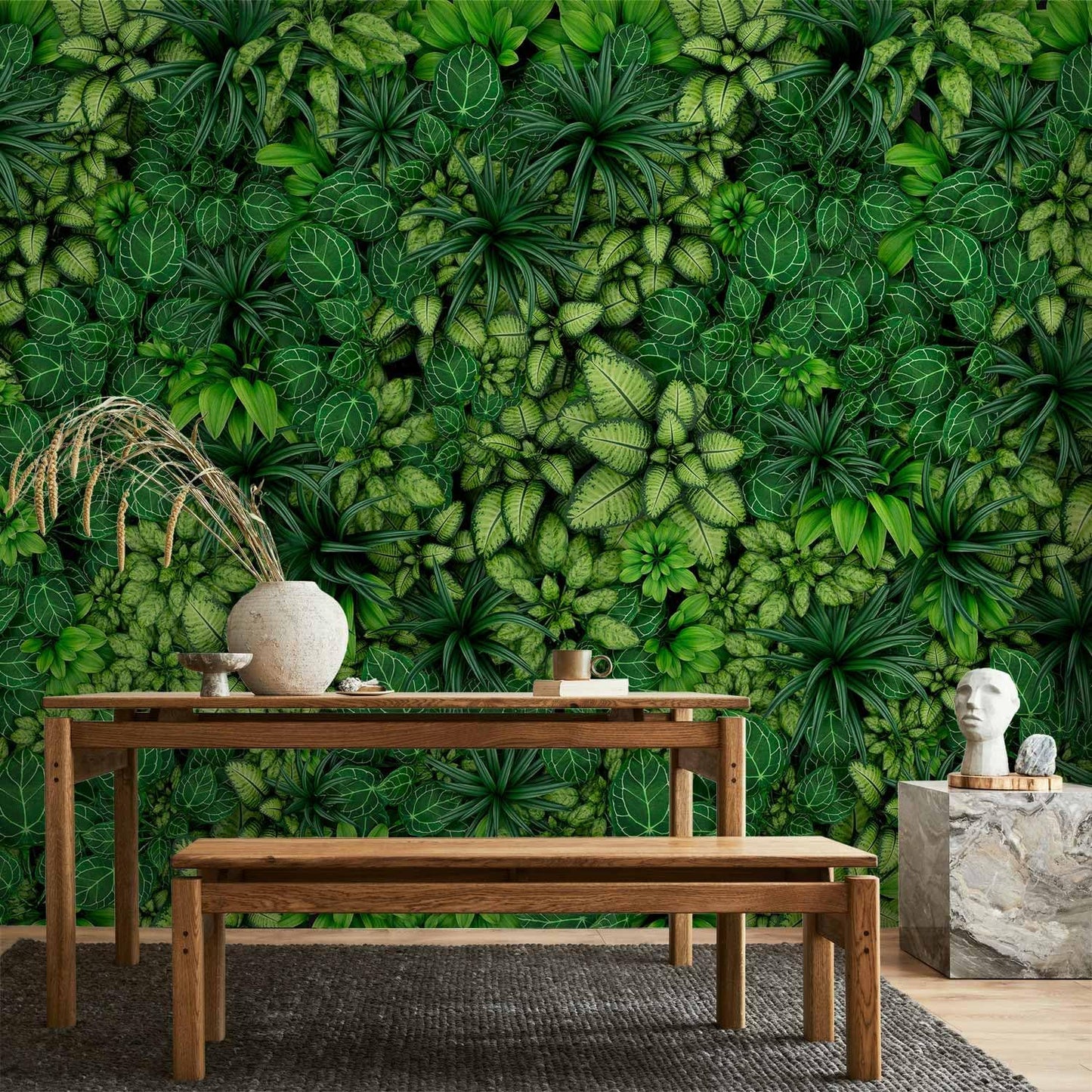artgeist Premium Wall Mural Plants 98x69 in - XXL Non-Woven Wallpaper Fleece Wall Decor Photo Print Picture Image Design Nature Botanics Tropical Leaves b-B-0601-a-a