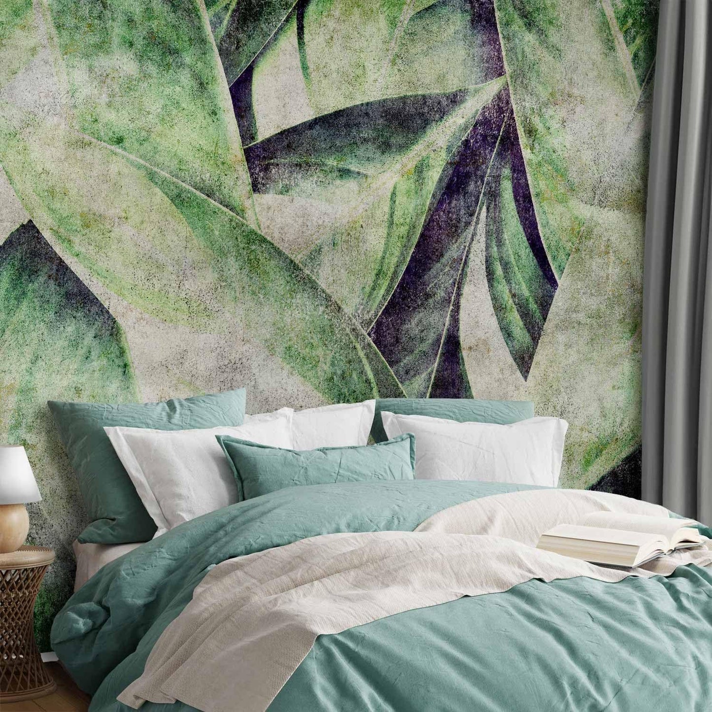 artgeist Wall Mural Tropical Leaves 173x124 in - Peel and Stick Self-Adhesive Wallpaper Removable Large Sticker Foil Wall Decor Print Picture Image Design Jungle Nature Botanical b-C-0844-a-a