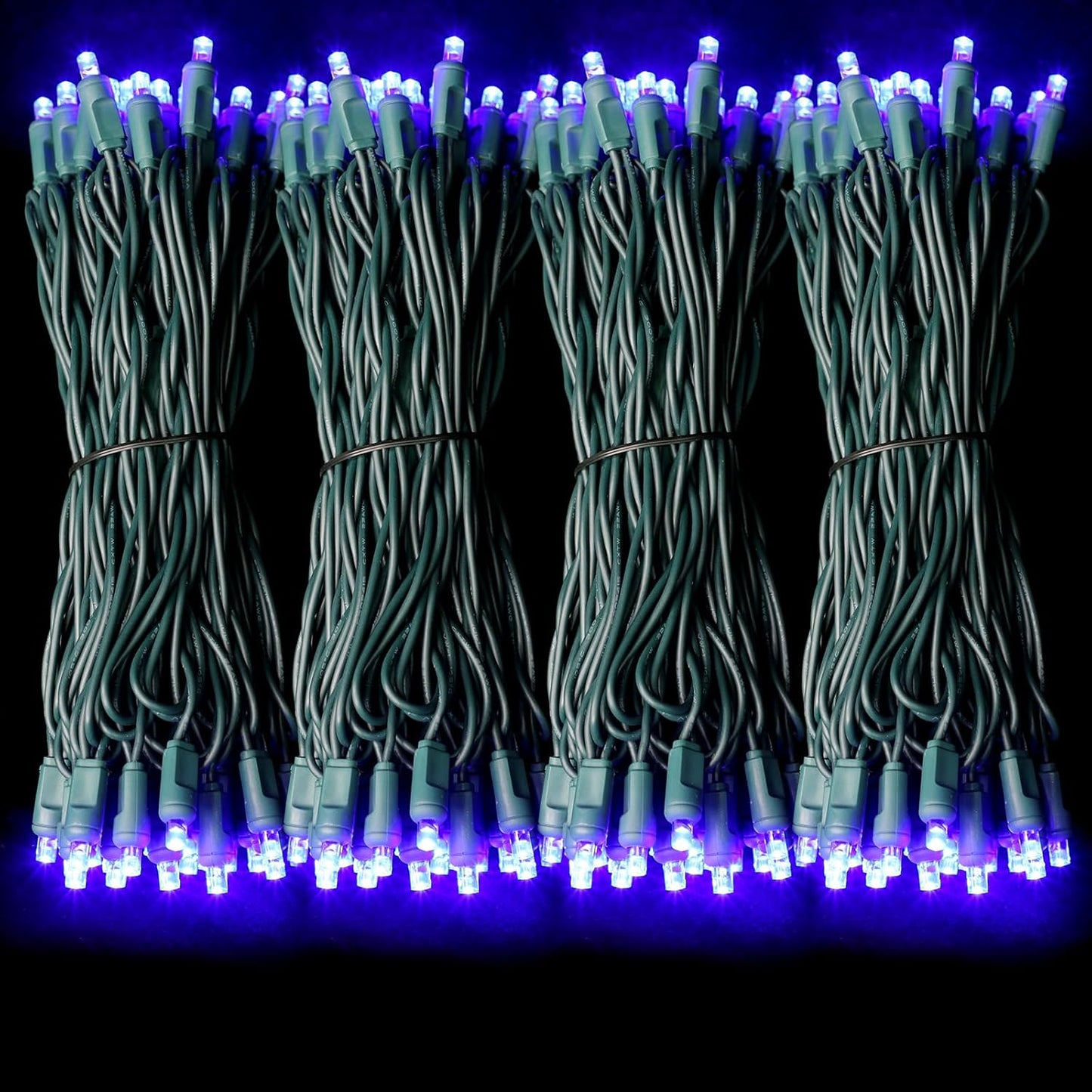 200LED (4pk of 50L) String Lights, LED Christmas Lights, 6" SPACING,Green Wire,Blue