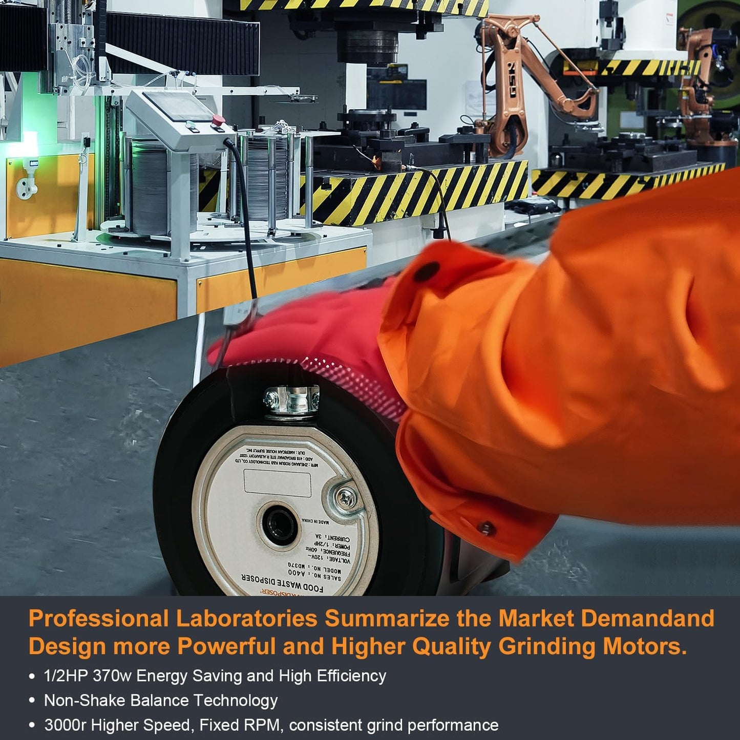 A400 Garbage Disposal 1/2 HP for Kitchen Sink, Small Fit Food Waste Disposer Fast Continuous Feed Stainless Steel Grinding, Quietness, Ease of Installation, Corded, Powerful Drainage Half Horsepower