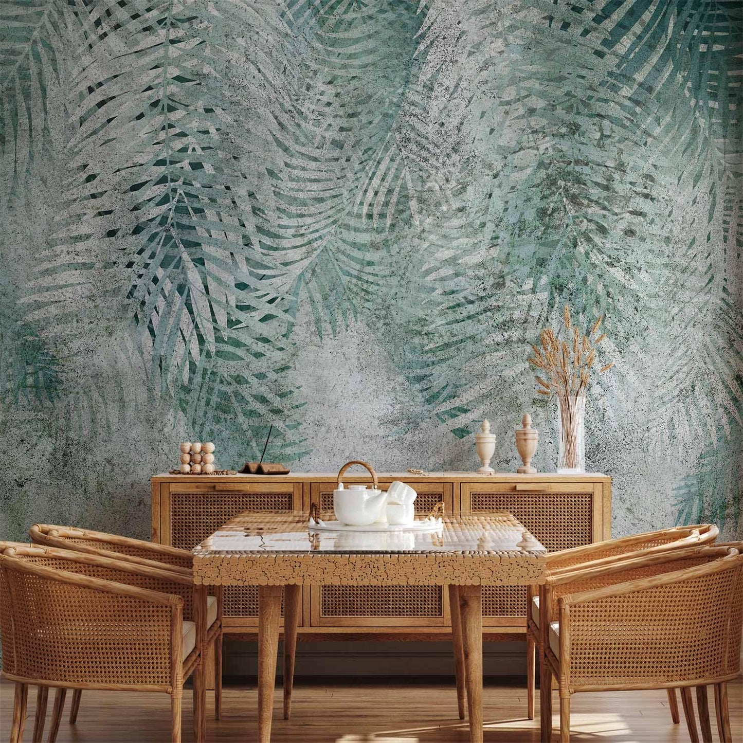 artgeist Wall Mural Leaves 193x138 in - XXL Peel and Stick Self-Adhesive Wallpaper Removable Large Sticker Foil Wall Decor Print Picture Design Nature Botanical Plants Palm Abstract b-C-0861-a-a